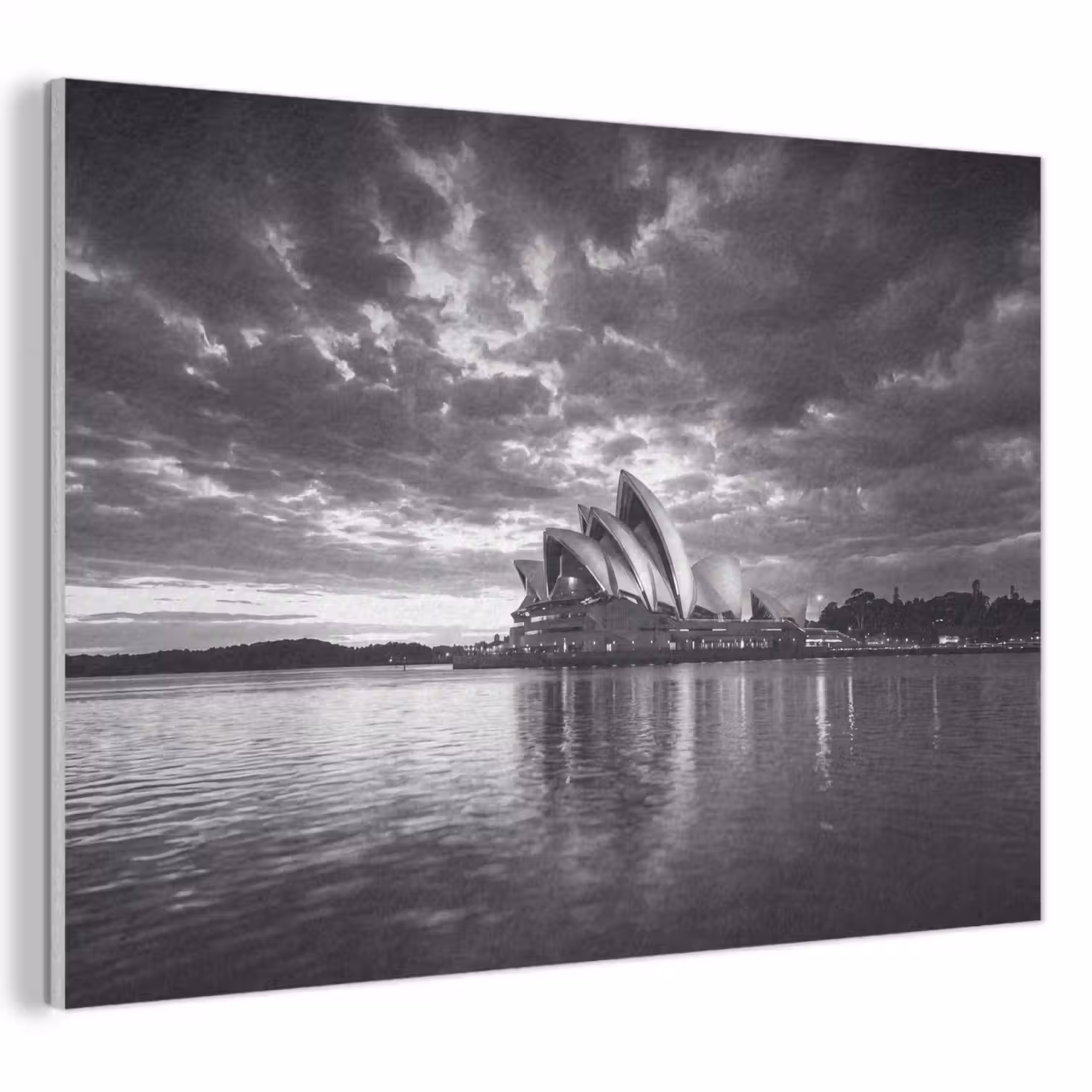 Architectuur - Water - Stad - Modern - Zwart-wit PET vilt klein -3d