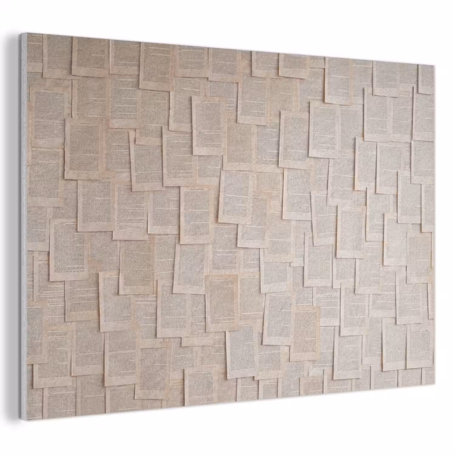 Boekpagina - Collage - Literatuur - Vintage - Beige PET vilt klein -3d