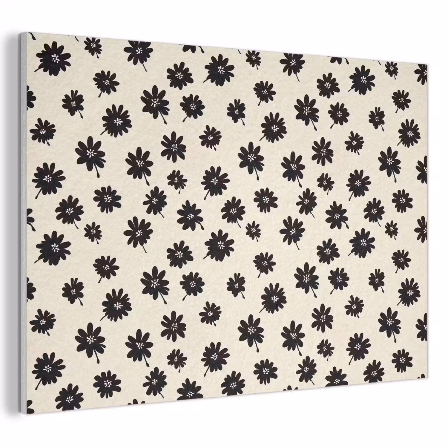 Madeliefjes - Grafisch - Zwart - Beige PET vilt klein 837 -3d