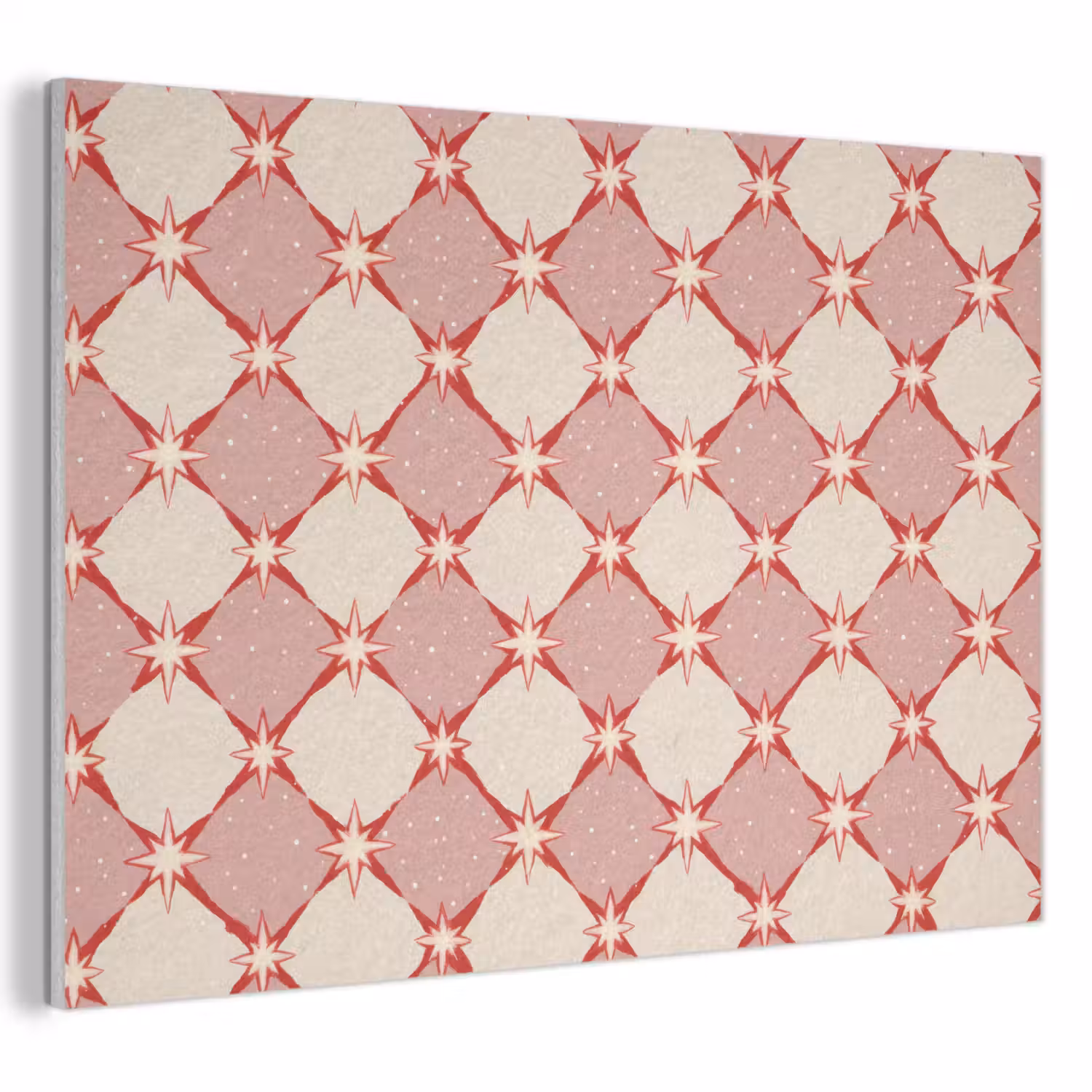 Ruiten - Sterren - Vintage - Oudroze - Rood PET vilt klein 837 -3d