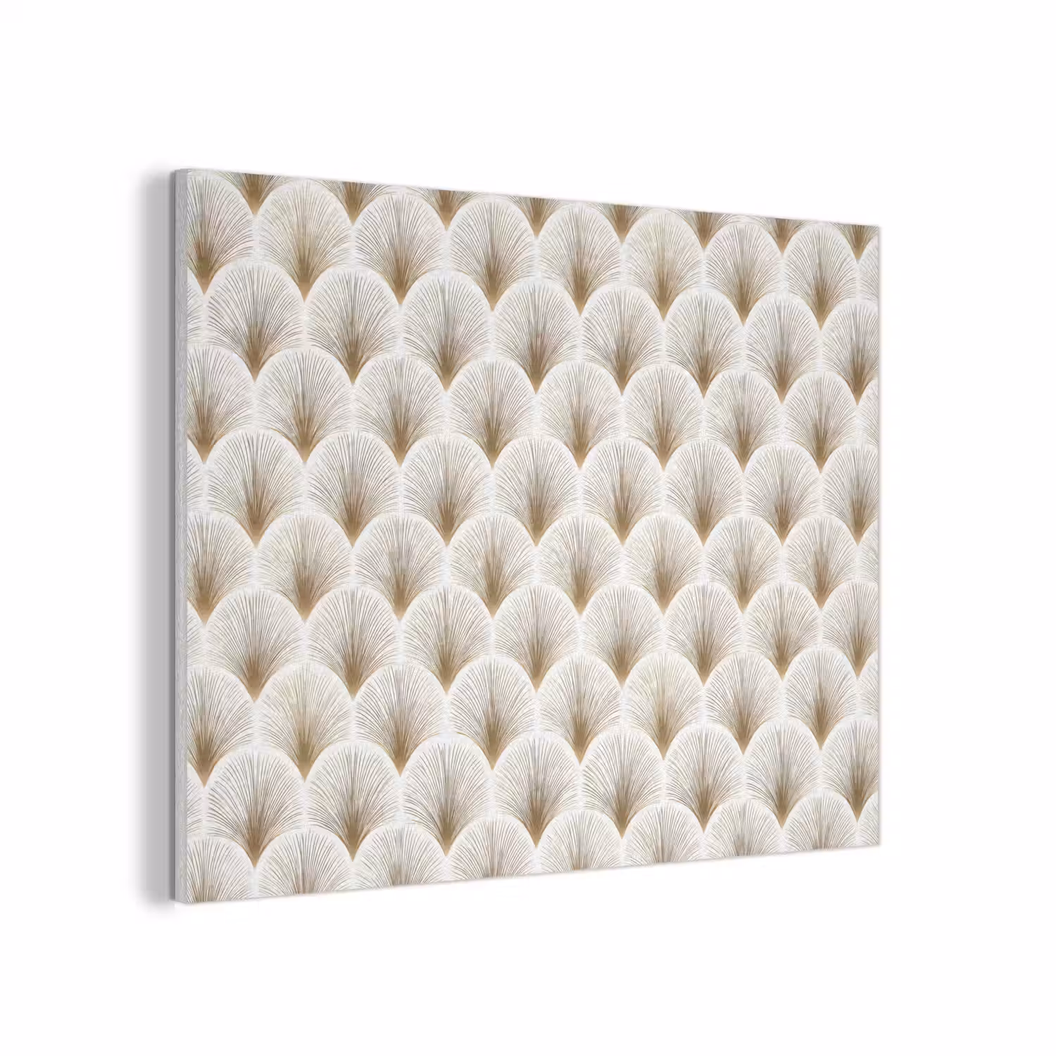 Waaiers - Art Deco - Elegant - Goud - Wit PET vilt klein 837 -3d