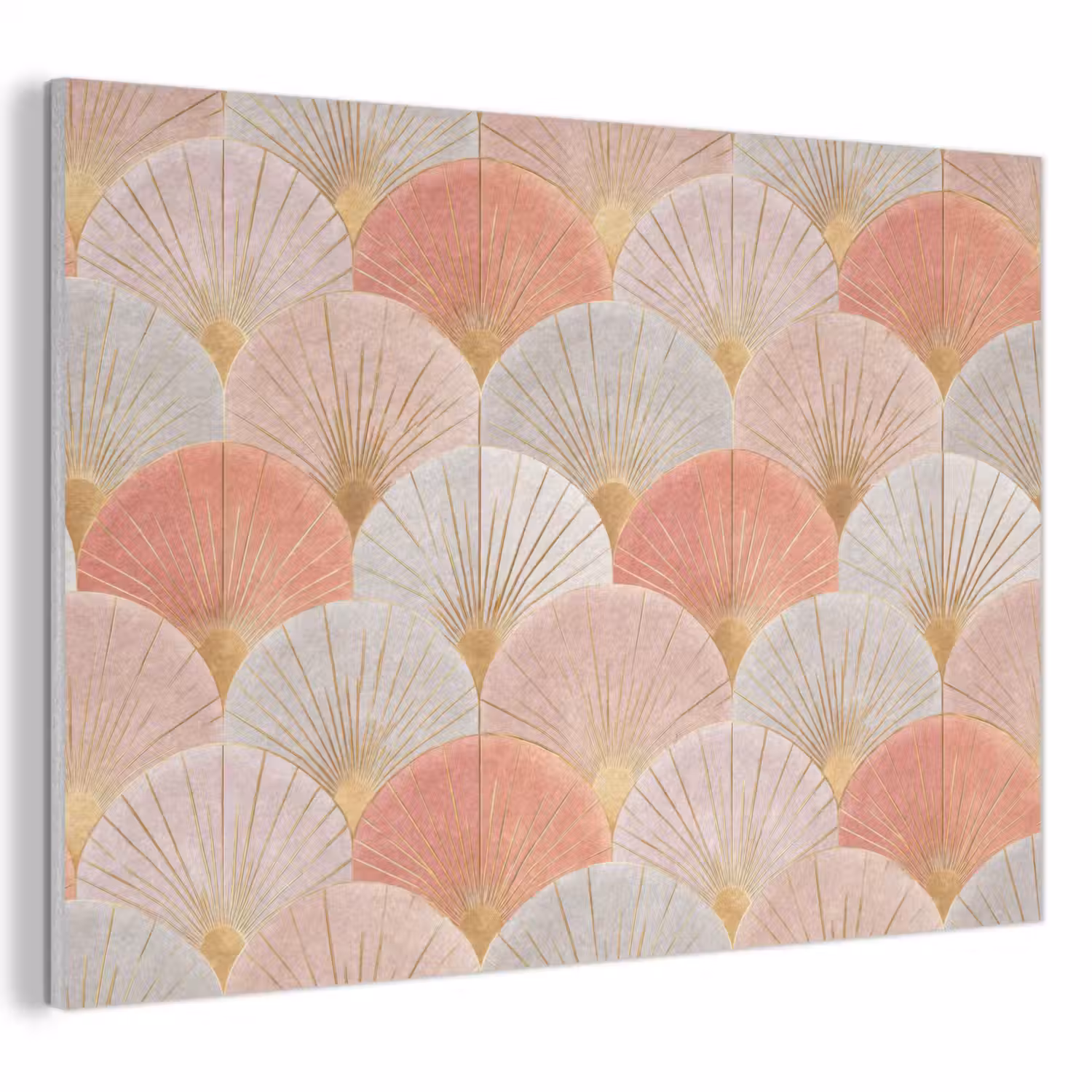 Waaiers - Goud - Roze PET vilt klein 837 -3d