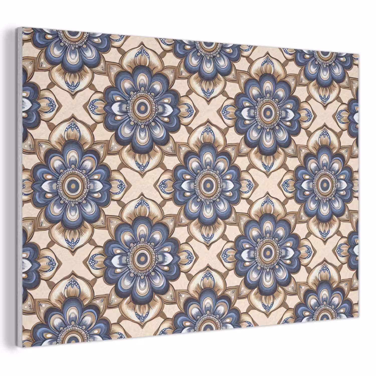 Floraal - Ornament - Blauw PET vilt klein 837 -3d