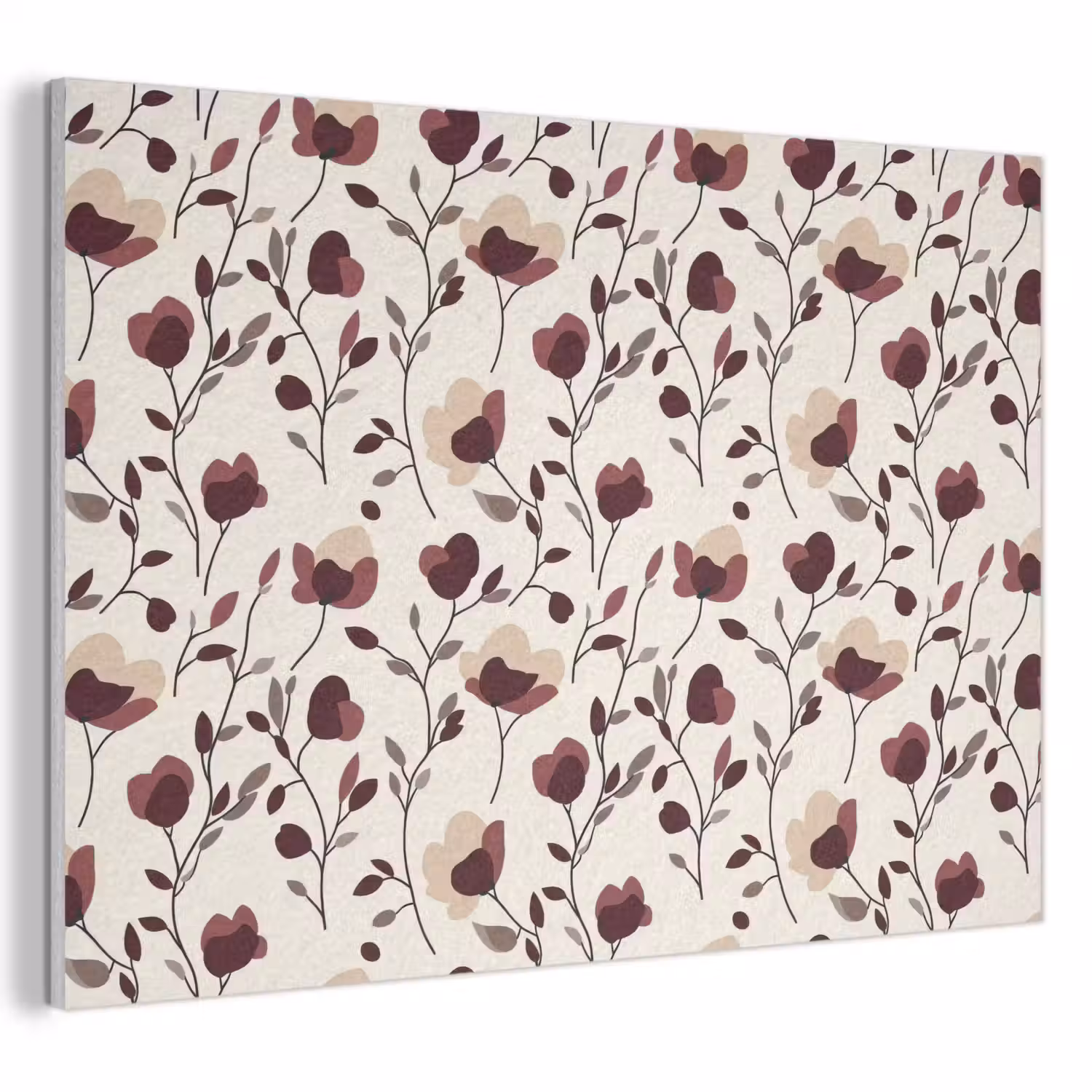 Bloemen - Botanisch - Bordeaux PET vilt klein 837 -3d