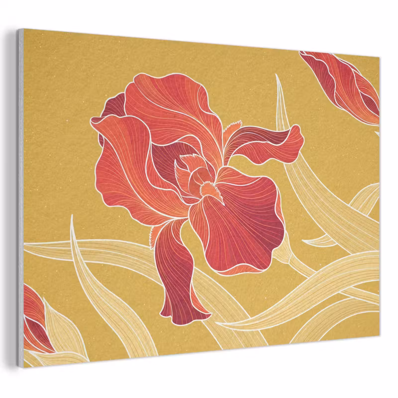 Acoustic Panel - Flowers - Illustration - Red - Bloemen - Illustratie - Rood PET vilt klein