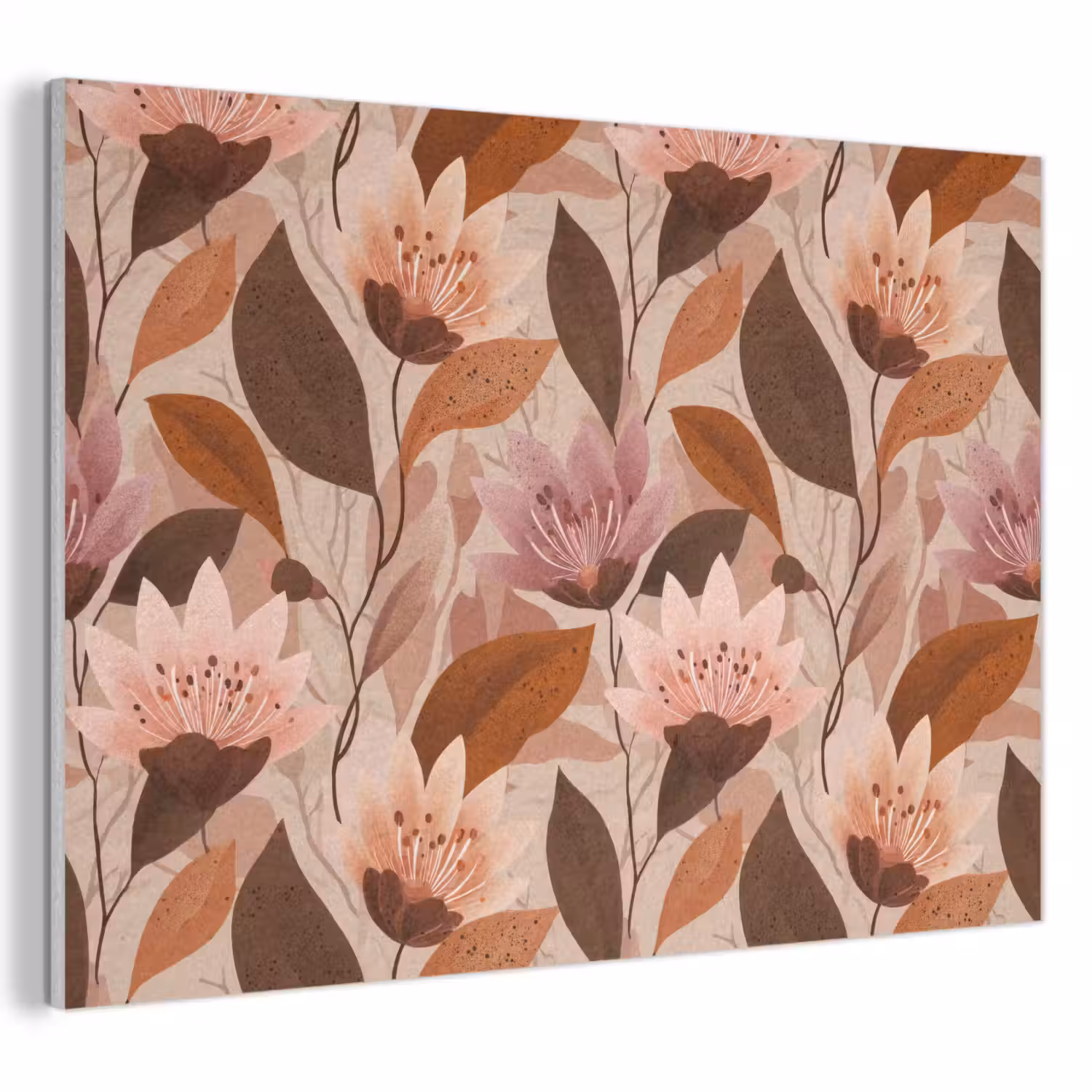 Bloemen - Bladeren - Bruin PET vilt klein 837 -3d