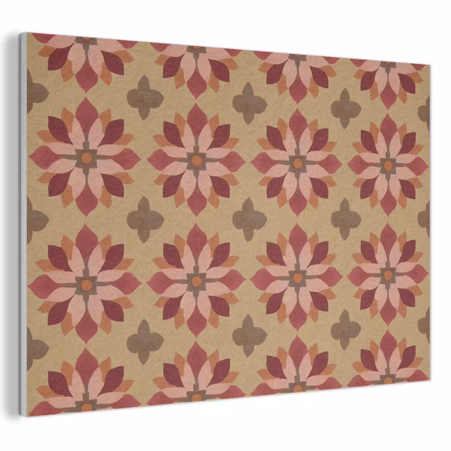 Bloemen - Retro - Groen PET vilt klein 837 -3d