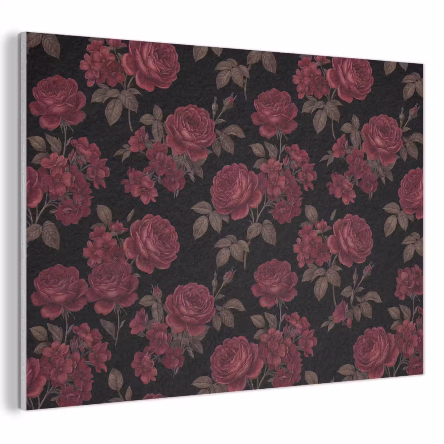 Bloemen - Roos - Patroon - Klassiek - Rood PET vilt klein -3d