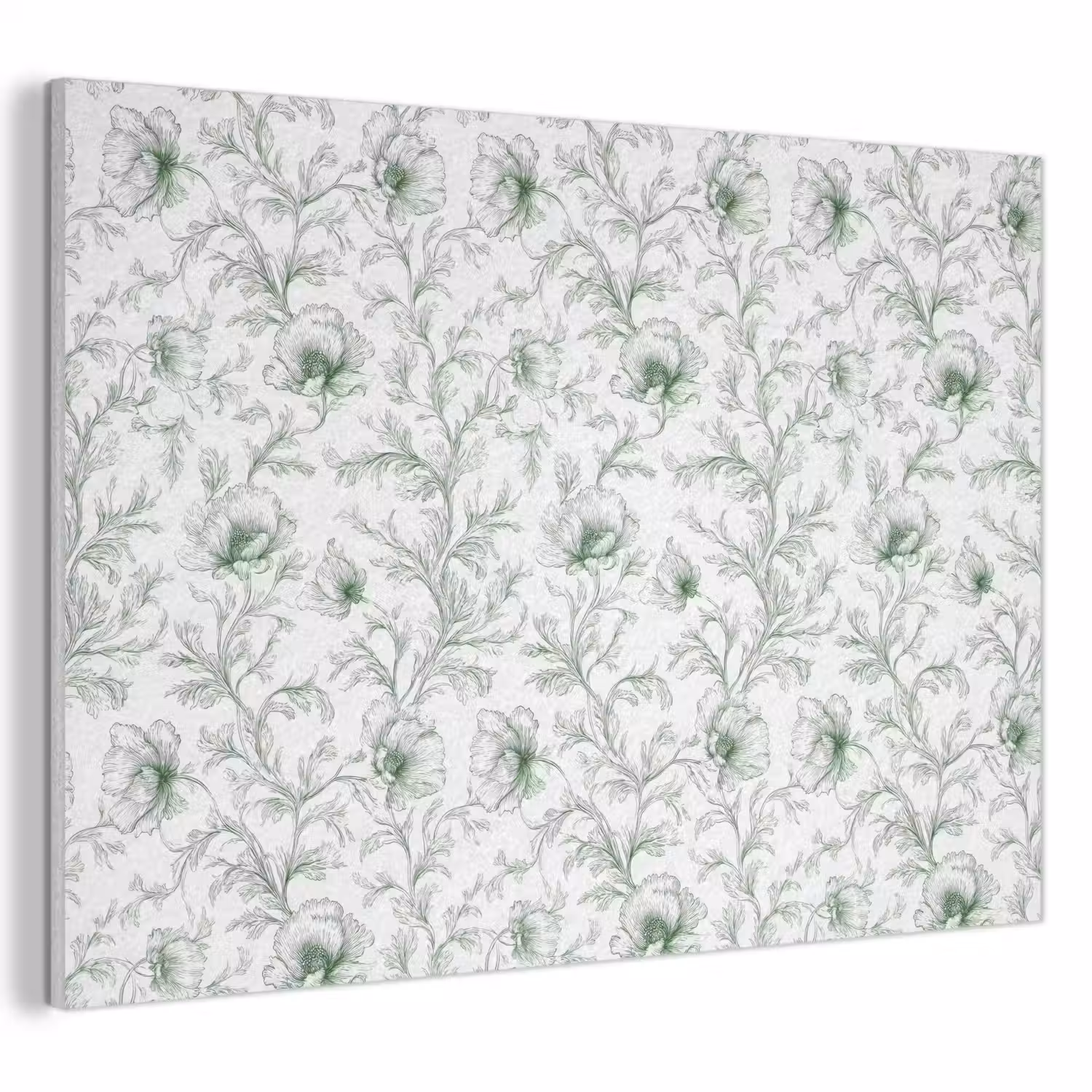 Bloemen - Getekend - Groen PET vilt klein 837 -3d