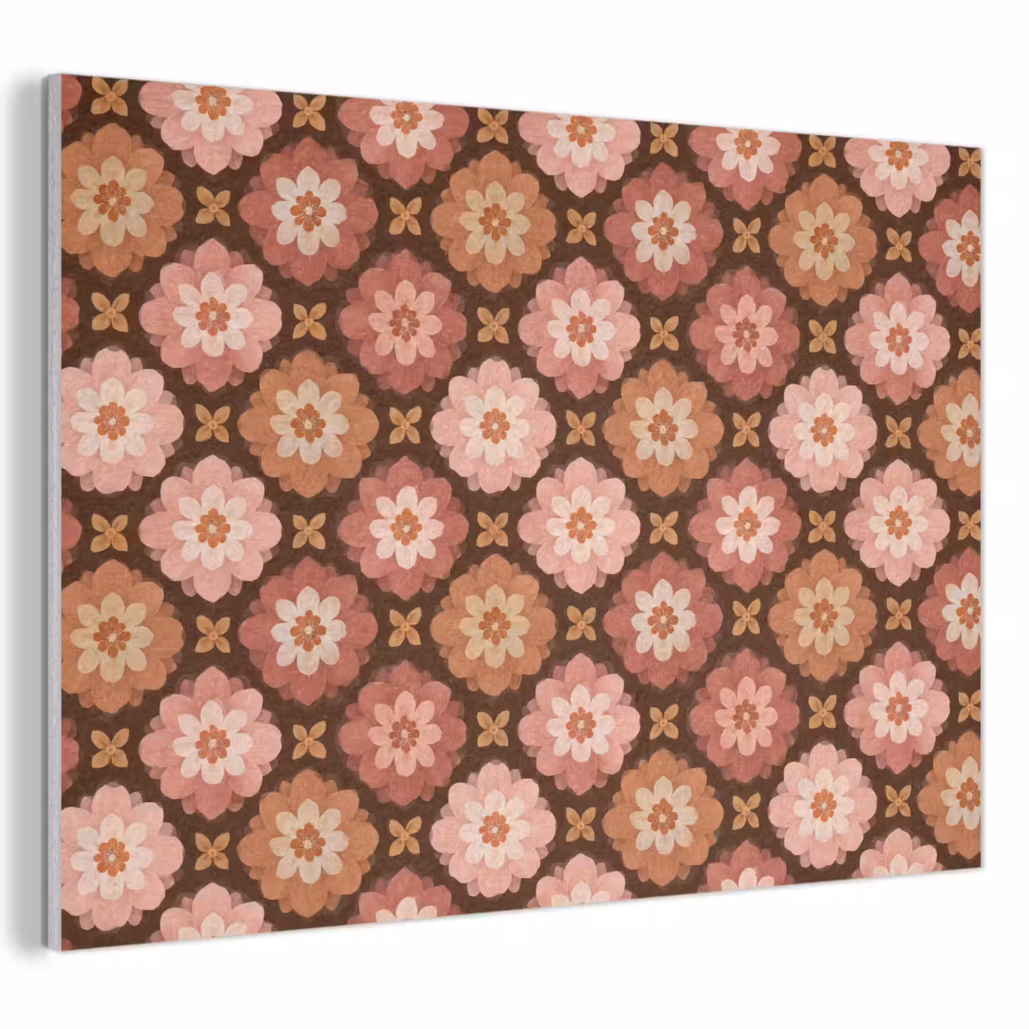 Geometrisch - Bloemen - Kleurrijk PET vilt klein 837 -3d