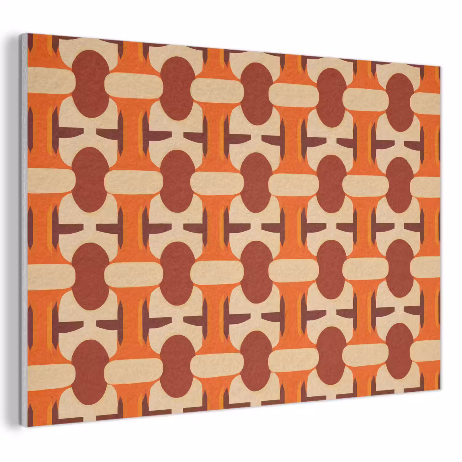 Geometrisch - Retro - Oranje PET vilt klein 837 -3d