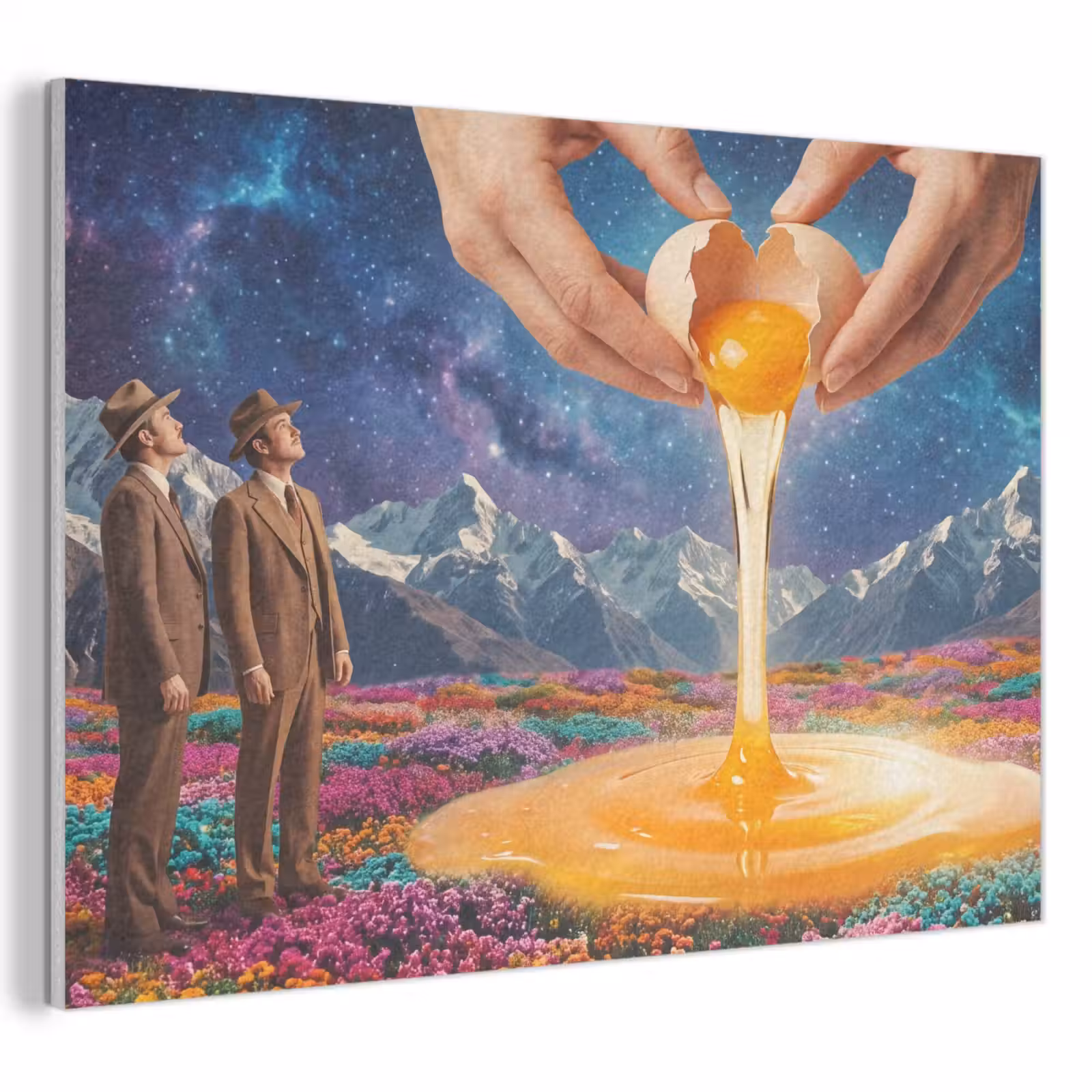 Acoustic Panel - Hands - Egg - Surrealism - Handen - Ei - Surrealisme PET vilt klein