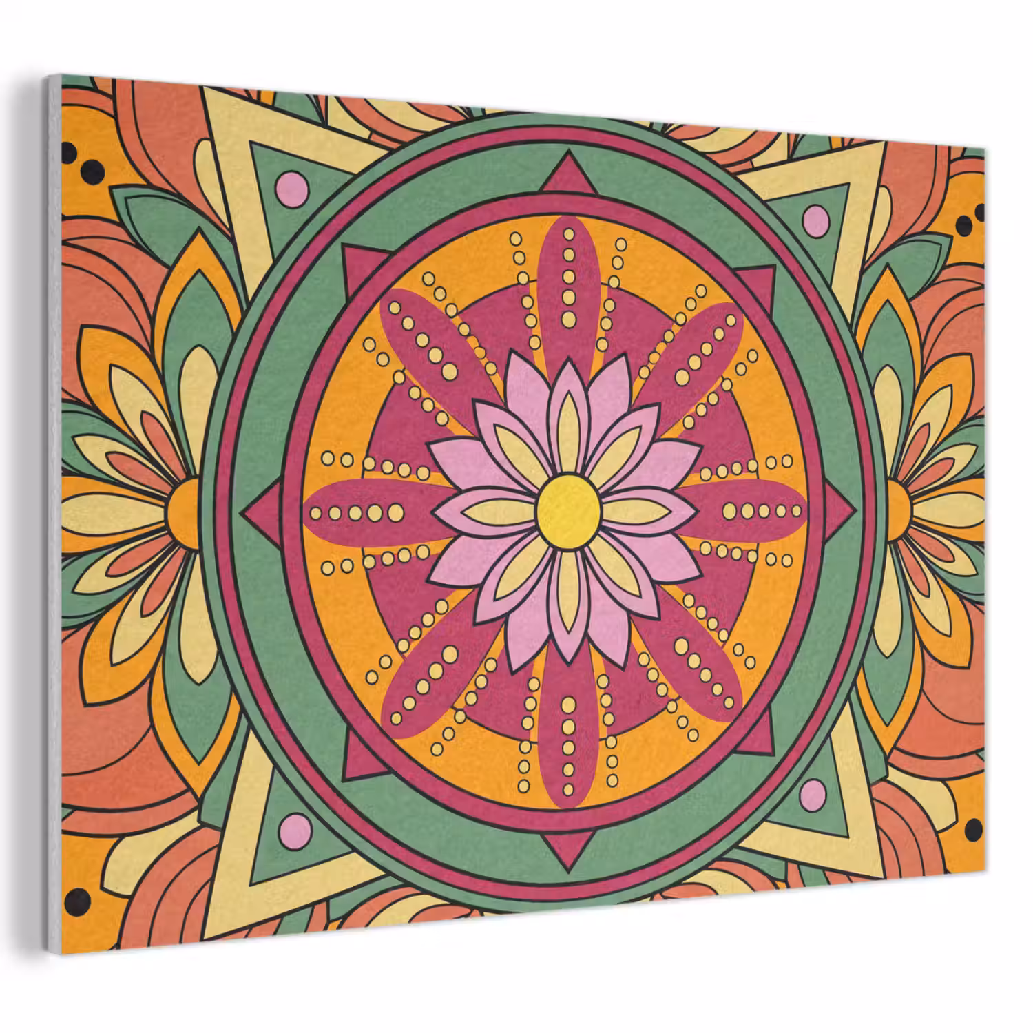 Mandala - Bloemen - Abstract - Kleurrijk PET vilt klein -3d