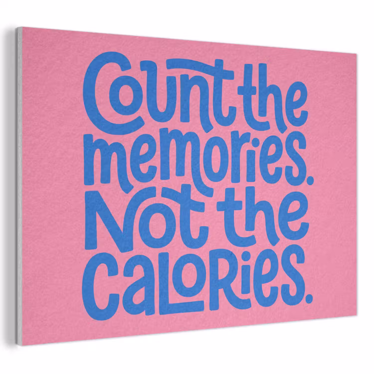 Memories - Roze - Blauw - Quote PET vilt klein -3d