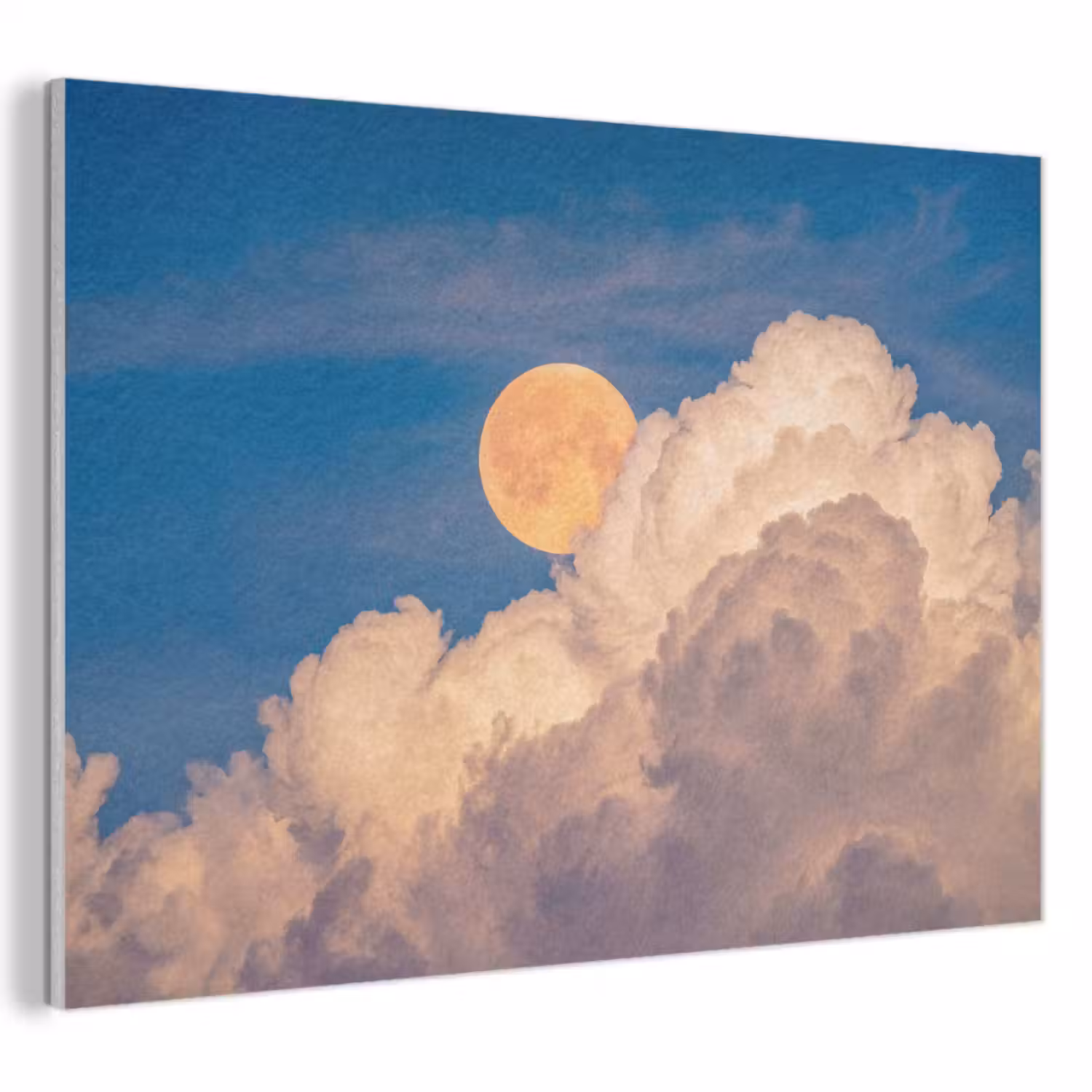 Maan - Wolken - Natuur - Oranje PET vilt klein -3d
