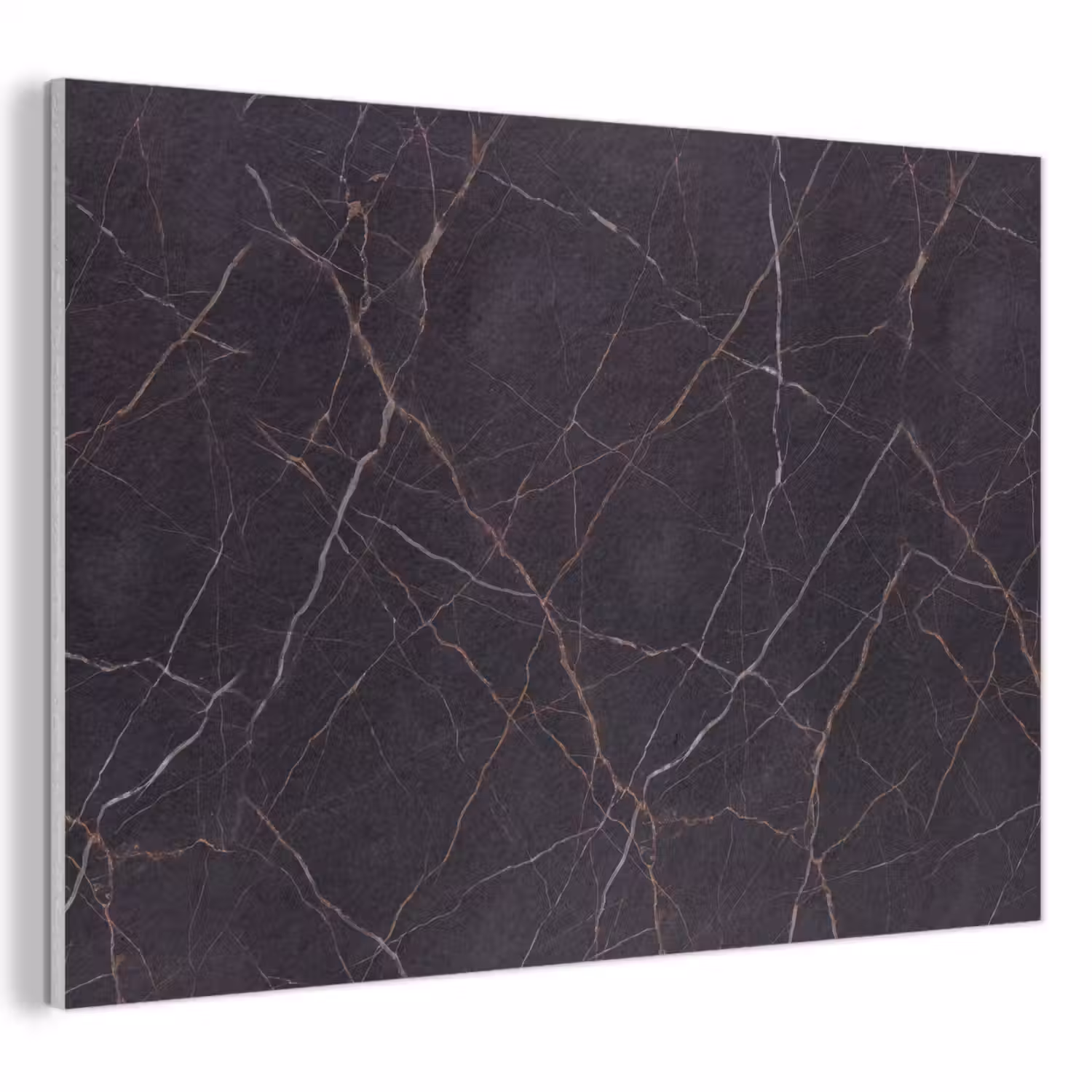 Natuursteen - Marmerpatroon - Abstract - Modern - Zwart - Goud PET vilt klein -3d