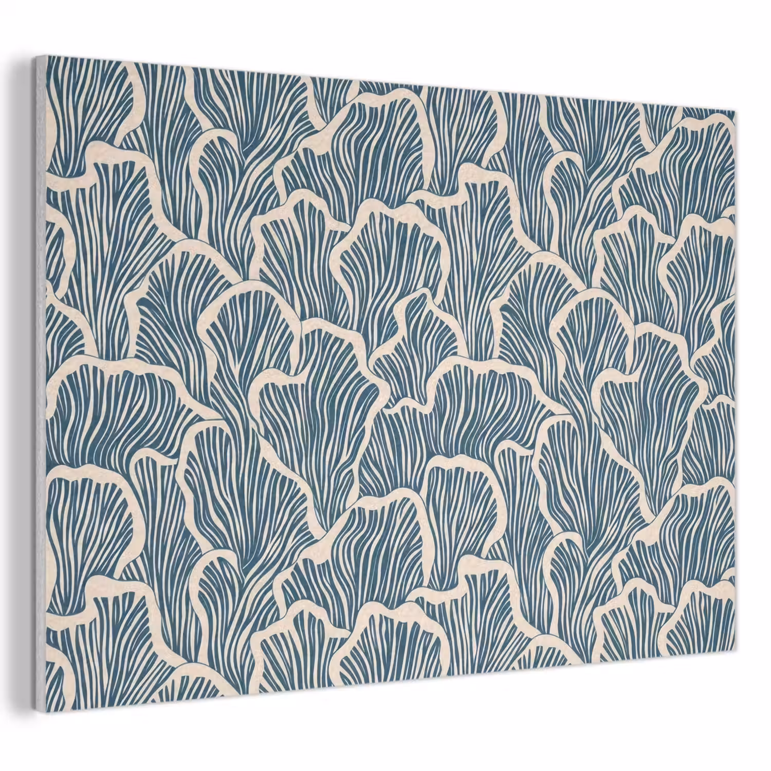 Organisch - Blauw - Crème - Schelpen PET vilt klein 837 -3d