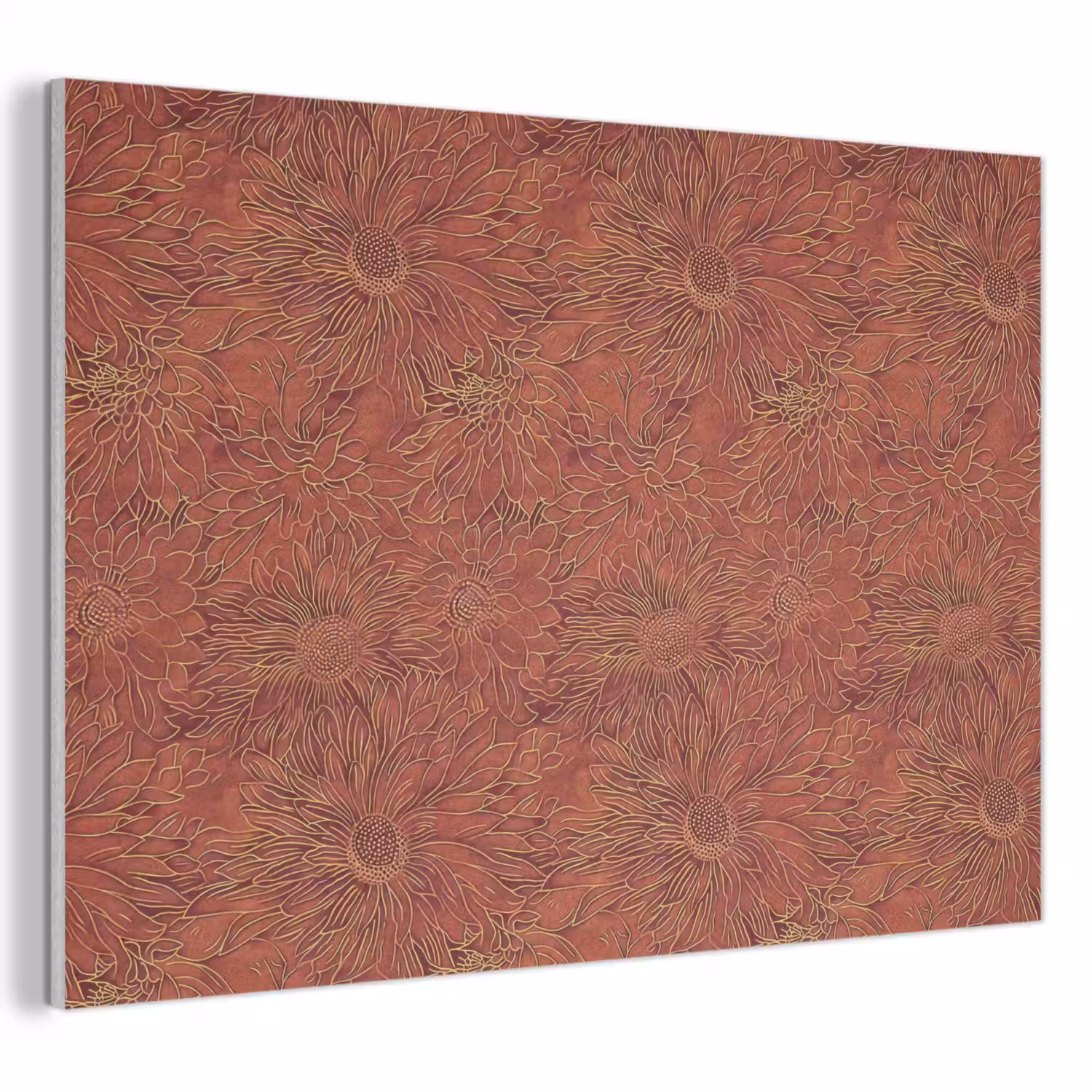 Oosters - Bloemen - Terracotta PET vilt klein 837 -3d