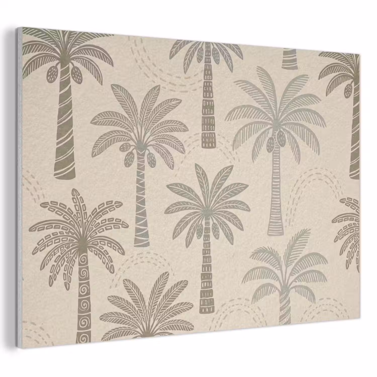 Palmbomen - Patroon - Tropisch - Beige PET vilt klein -3d