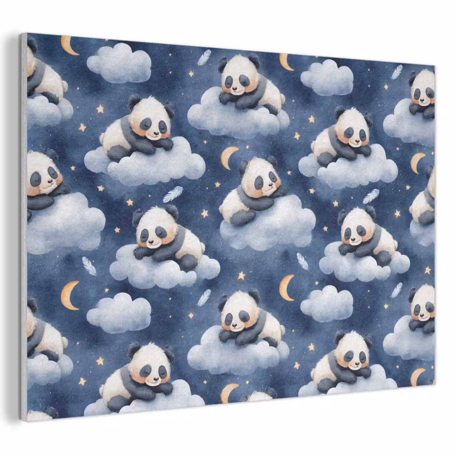 Panda's - Slapen - Blauw PET vilt klein 837 -3d