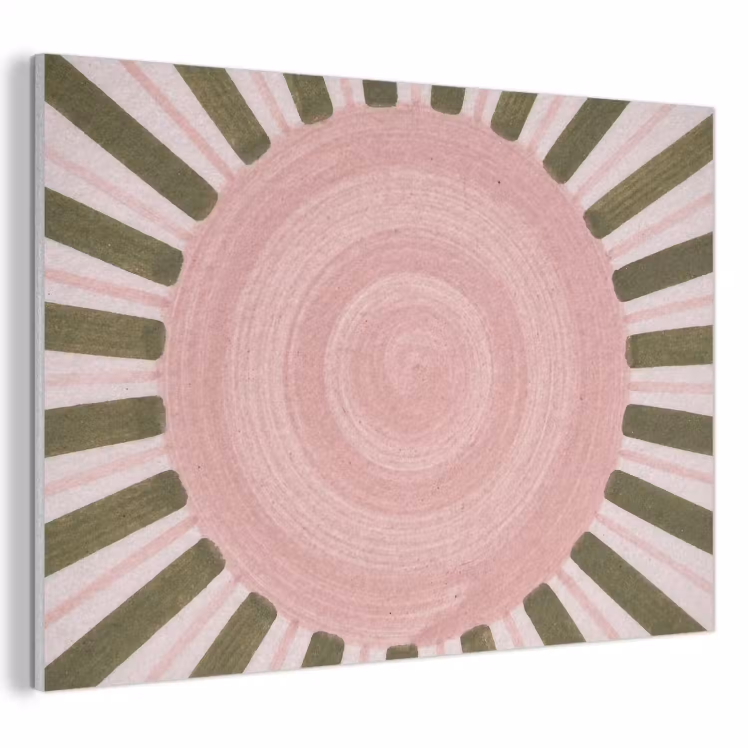 Patroon - Cirkel - Stralen - Abstract - Roze PET vilt klein -3d