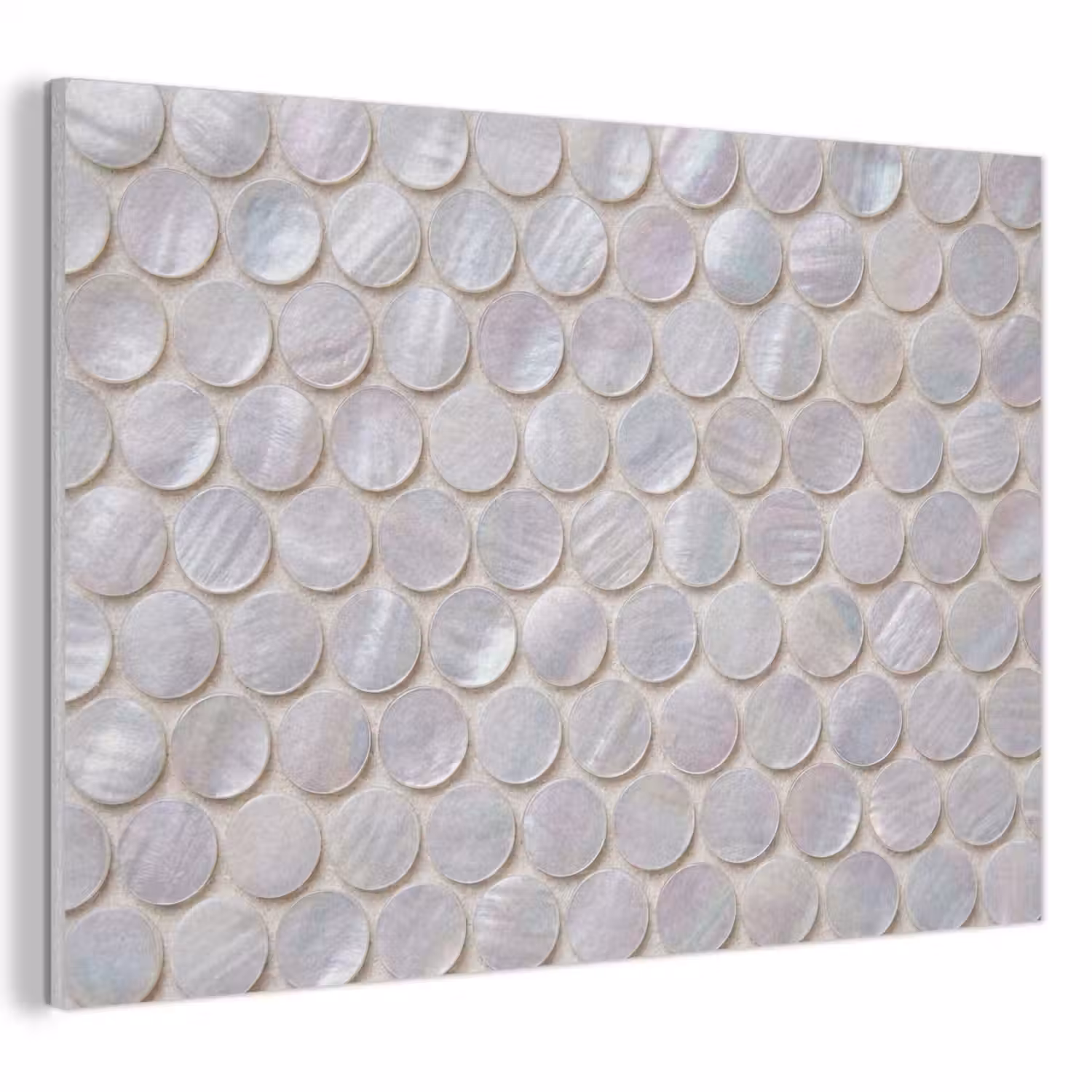 Patroon - Cirkels - Abstract - Modern - Wit PET vilt klein -3d
