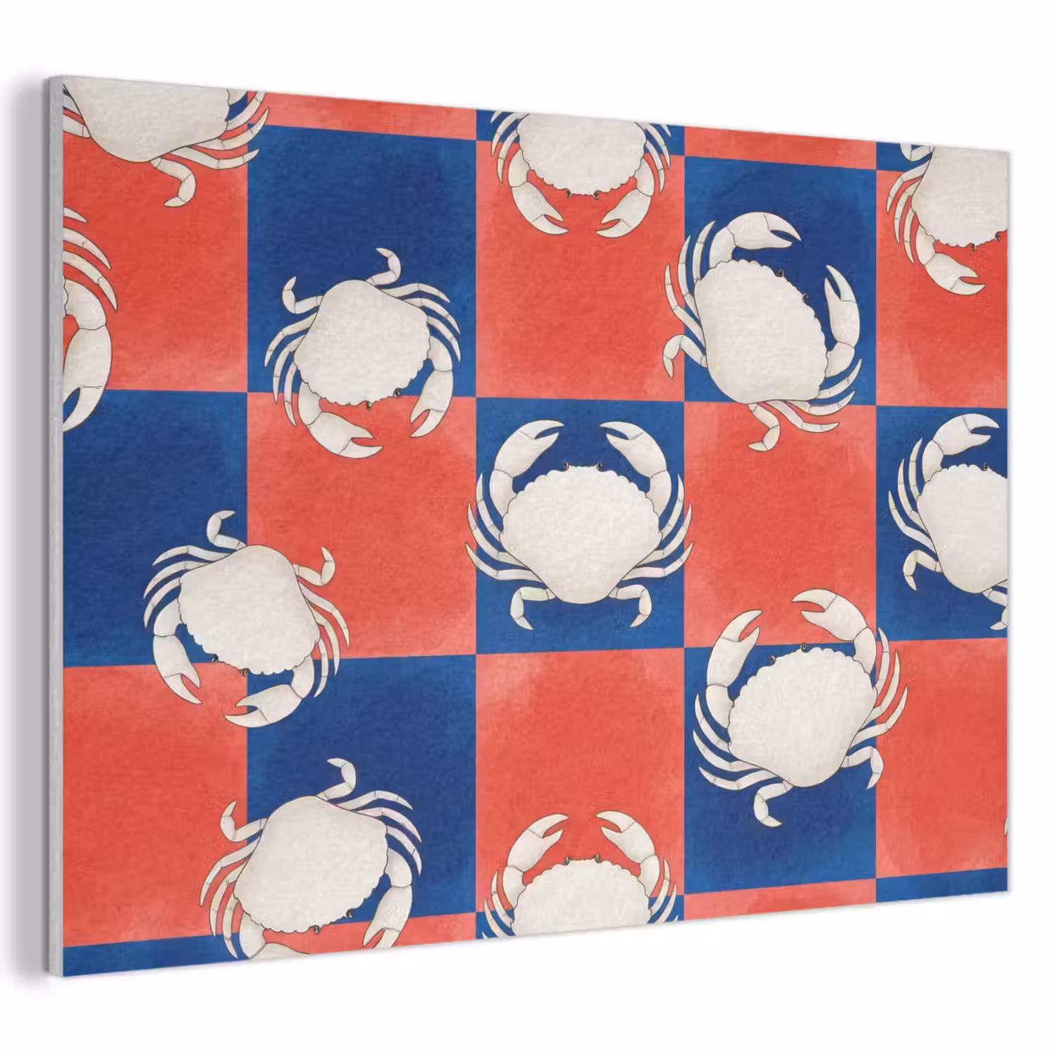 Patroon - Zeeleven - Rood - Blauw - Abstract PET vilt klein -3d