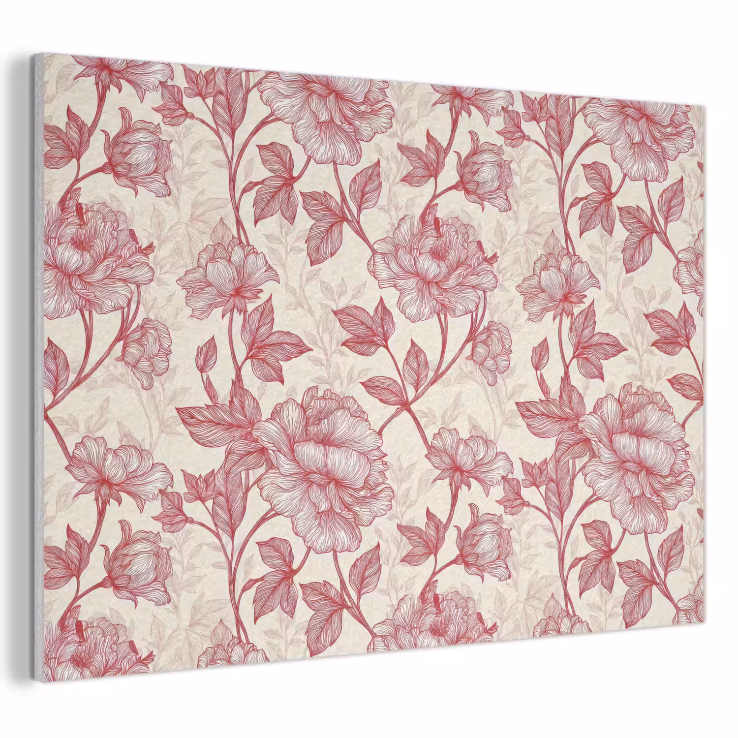 Pioenrozen - Modern - Rood PET vilt klein 837 -3d