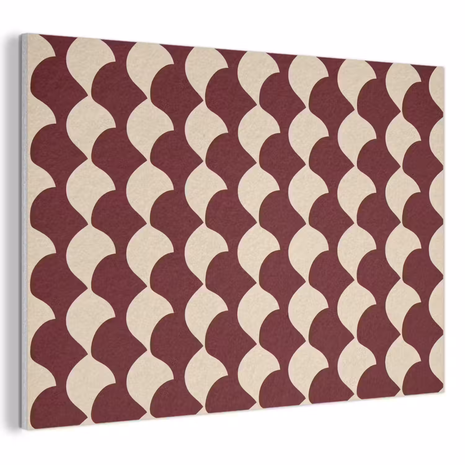 Rood - Tegelpatroon - Crème PET vilt klein 837 -3d
