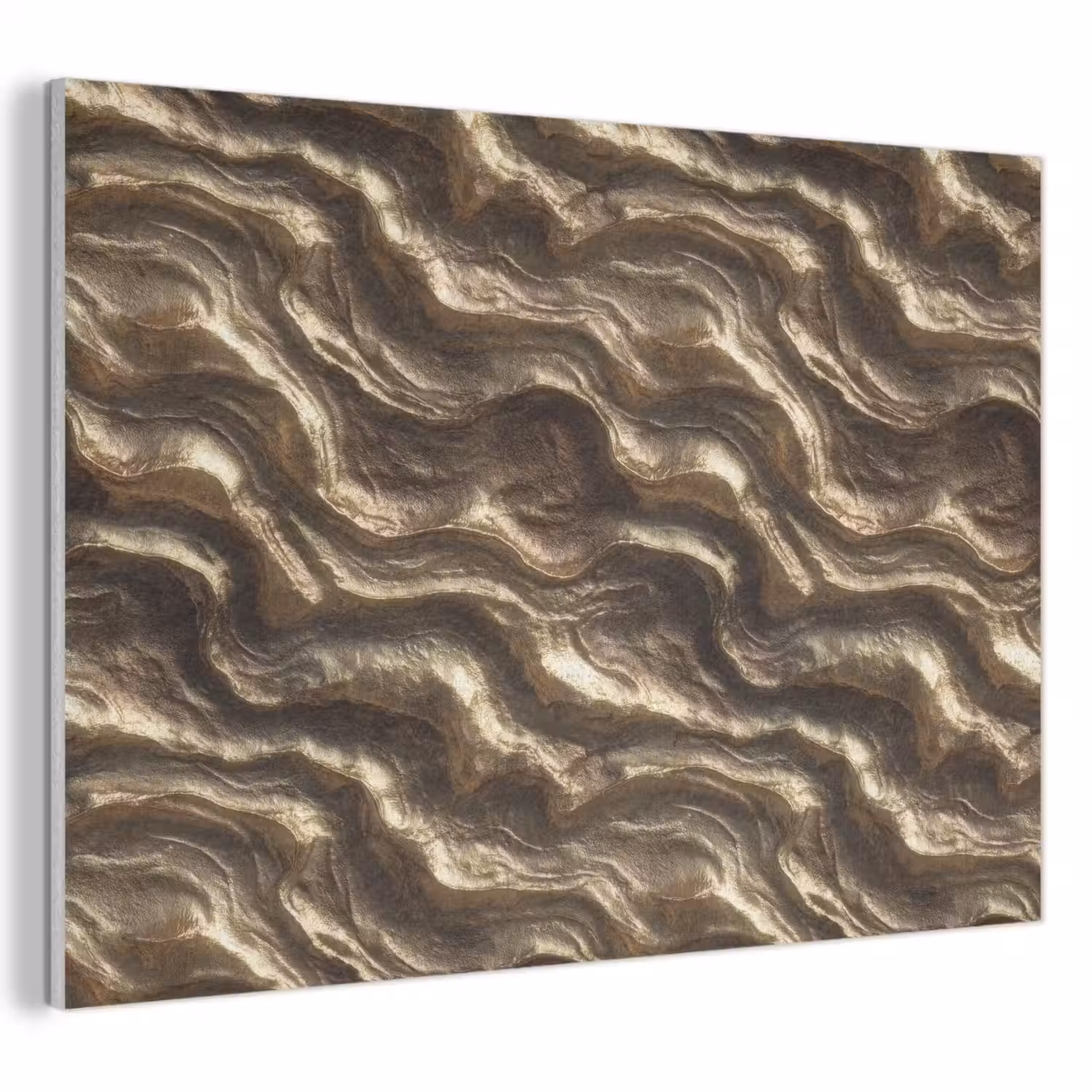 Reliëf - Golven - Abstract - Bronsgoud PET vilt klein 837 -3d