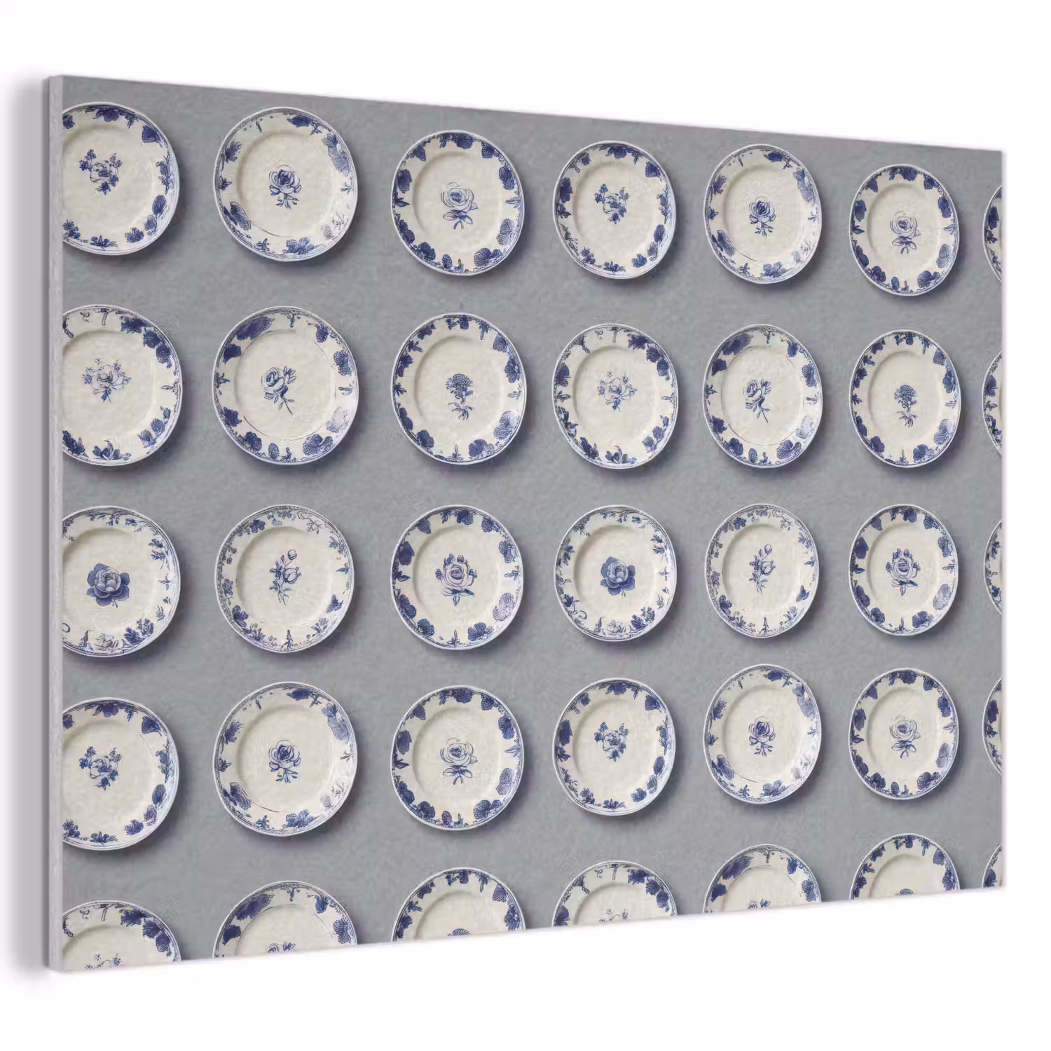 Borden - Bloemen - Blauw - Wit PET vilt klein 837 -3d