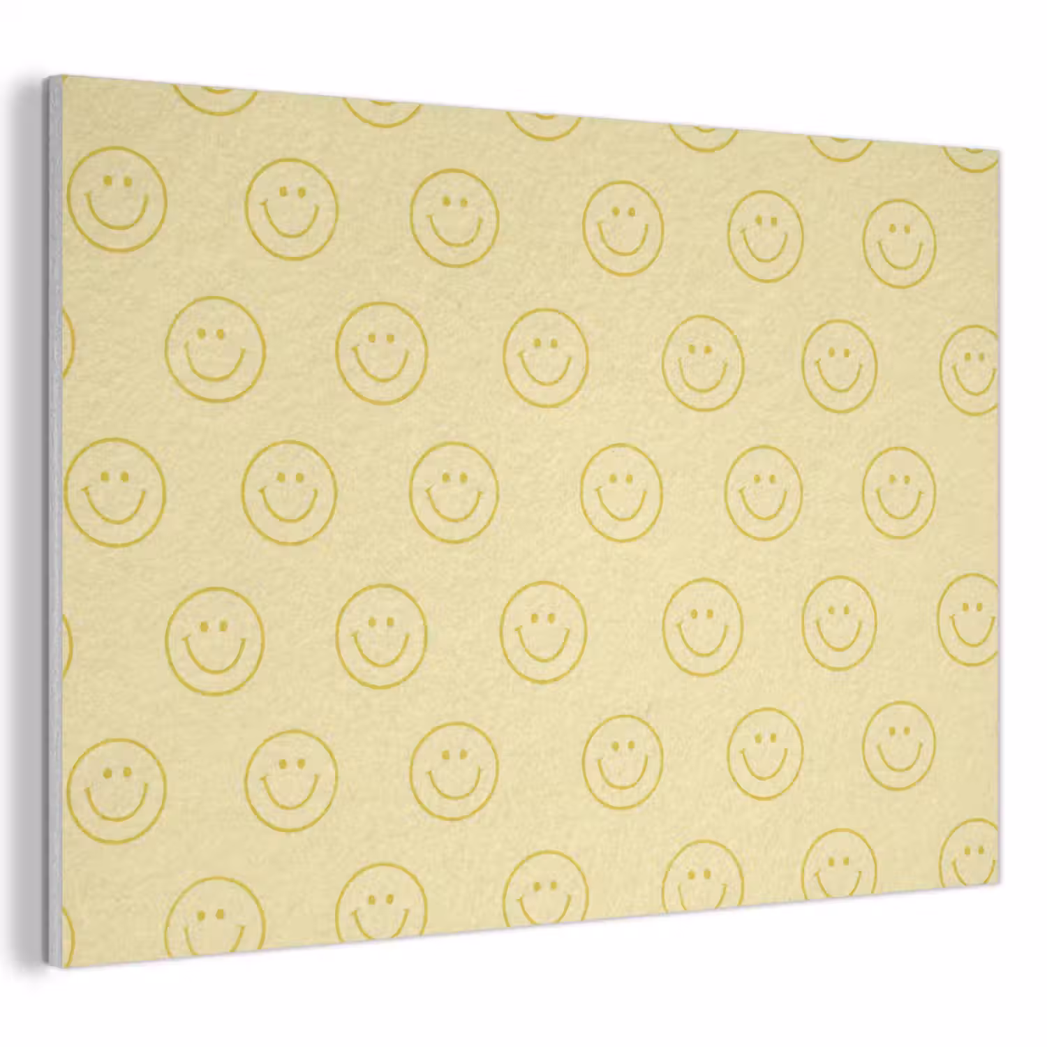 Smileys - Patroon - Retro - Zachtgeel PET vilt klein 837 -3d
