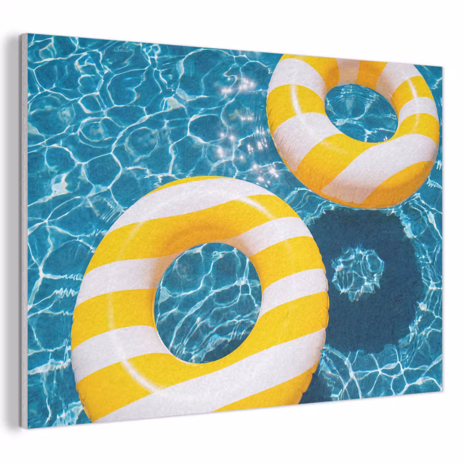 Zwembad - Zwembanden - Zomer - Geel - Blauw PET vilt klein -3d