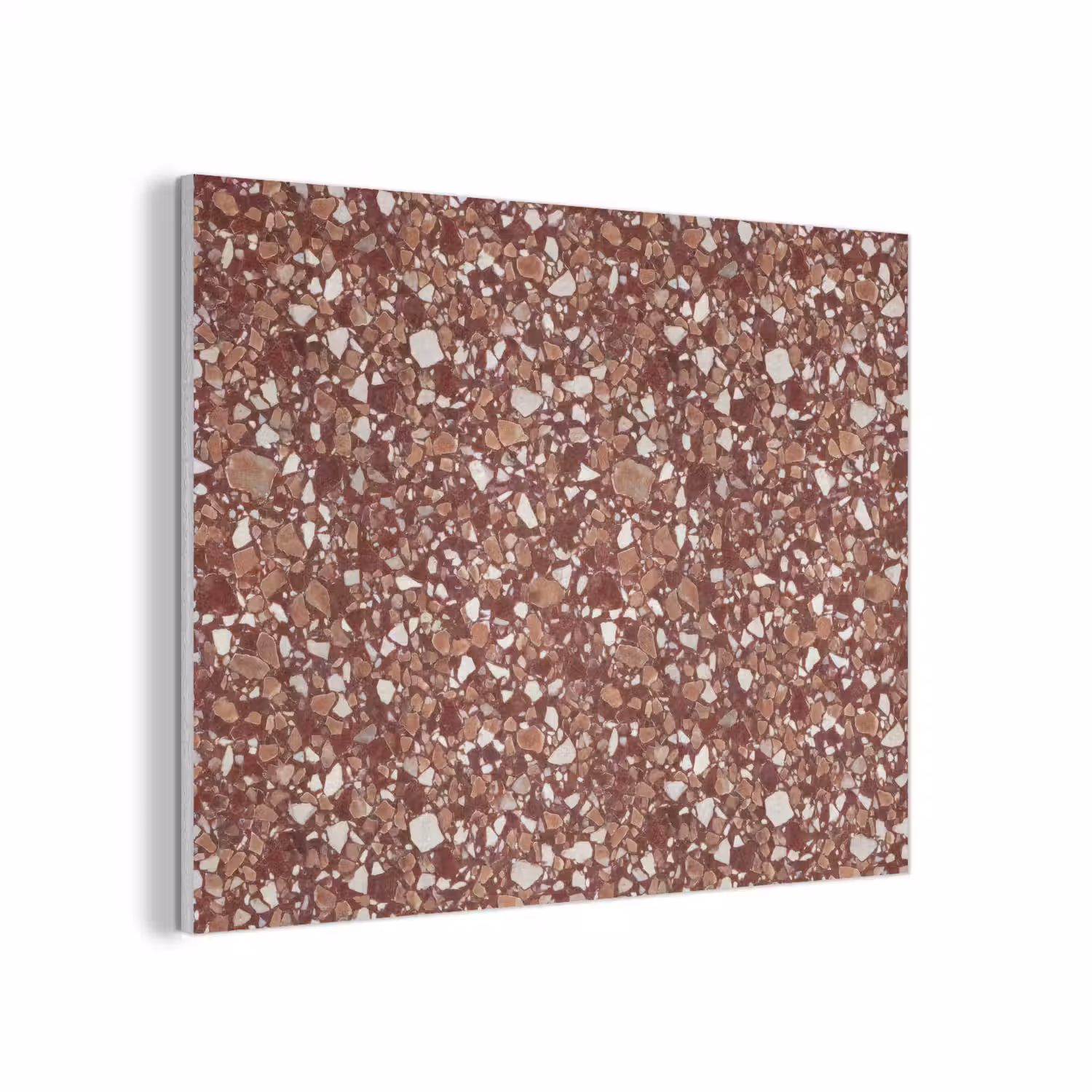 Terrazzo - Patroon - Steentextuur - Roodbruin PET vilt klein 837 -3d