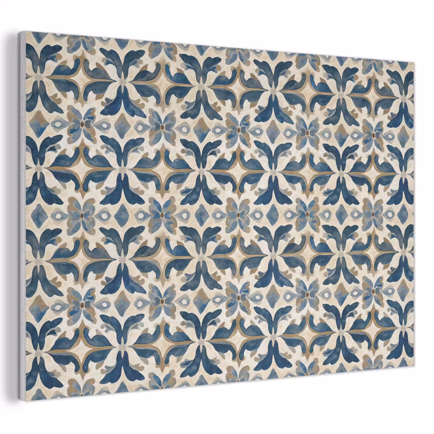 Tegel - Patroon - Blauw - Beige PET vilt klein 837 -3d