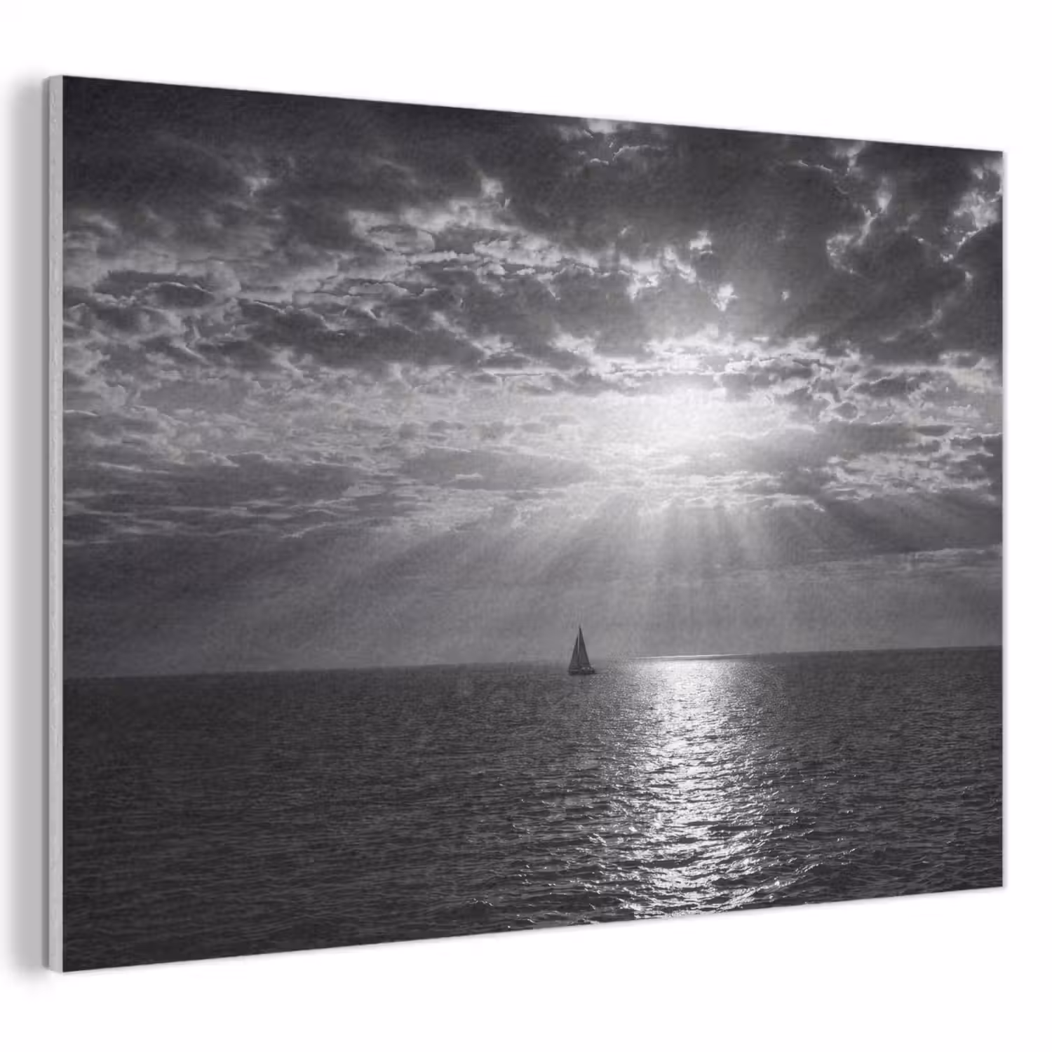 Water - Boot - Lucht - Natuur - Zwart-wit PET vilt klein -3d