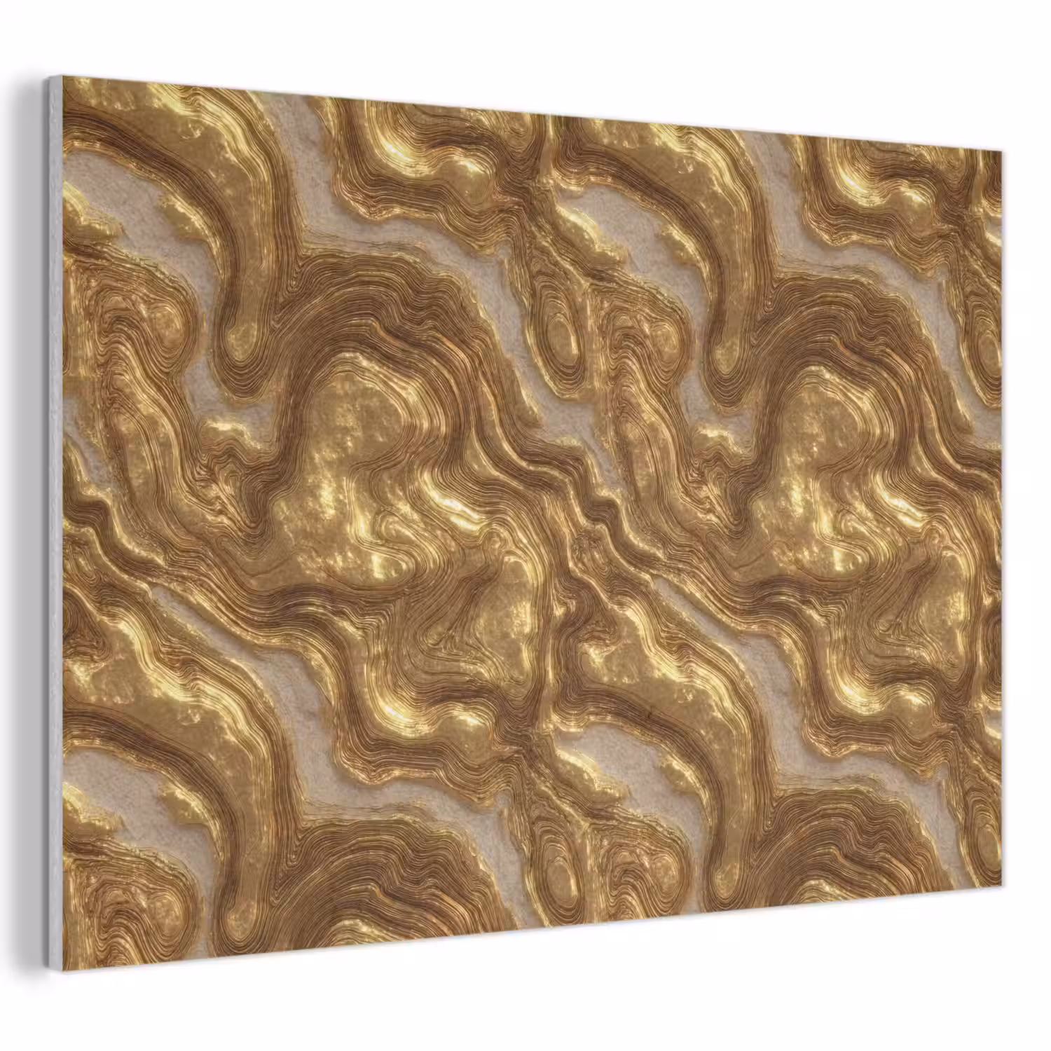 Golven - Organisch - Goud - Crème PET vilt klein 837 -3d
