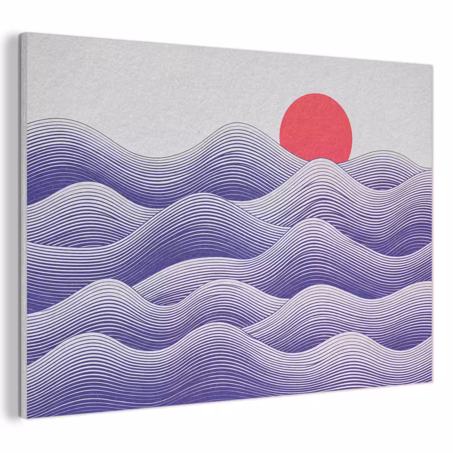 Golven - Zon - Natuur - Abstract - Rood PET vilt klein -3d