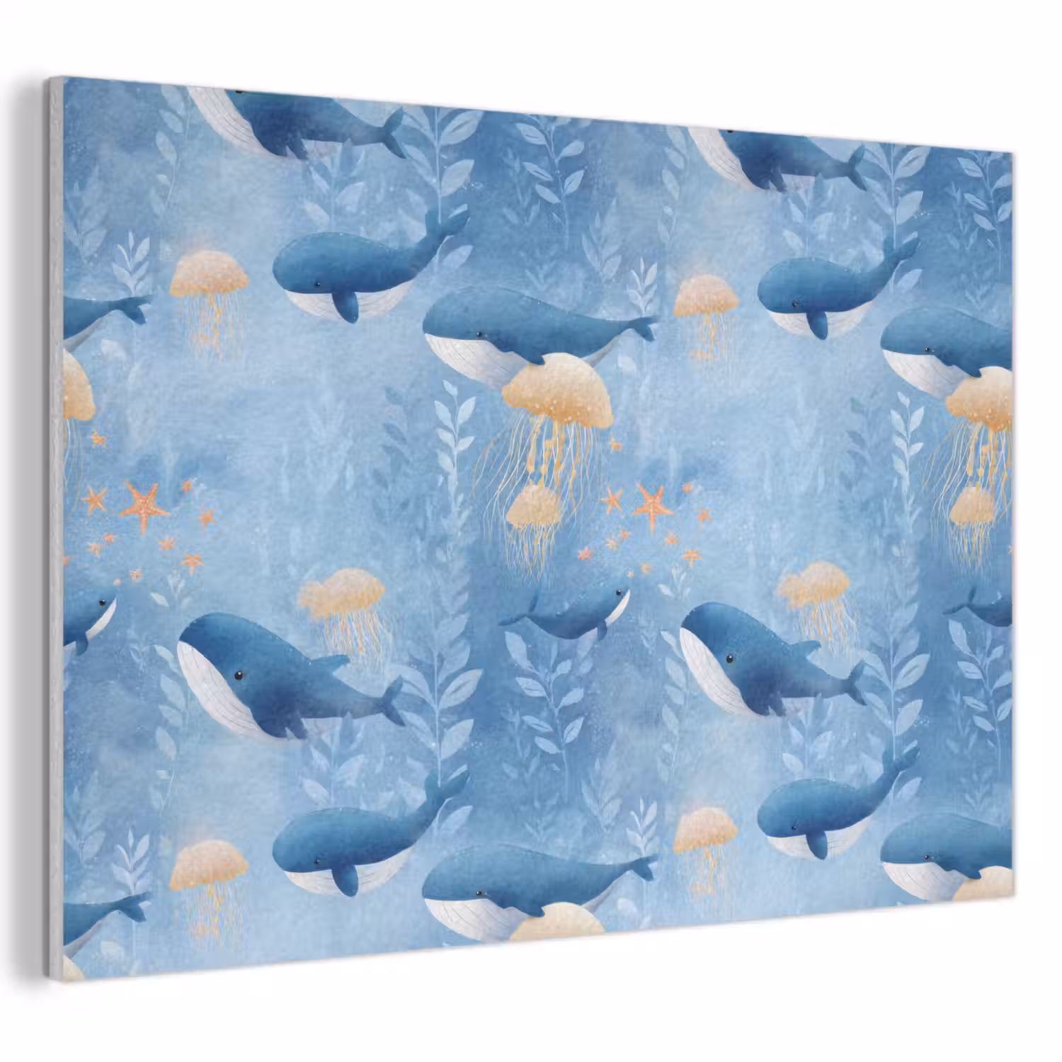 Walvissen - Oceaan - Blauw PET vilt klein 837 -3d