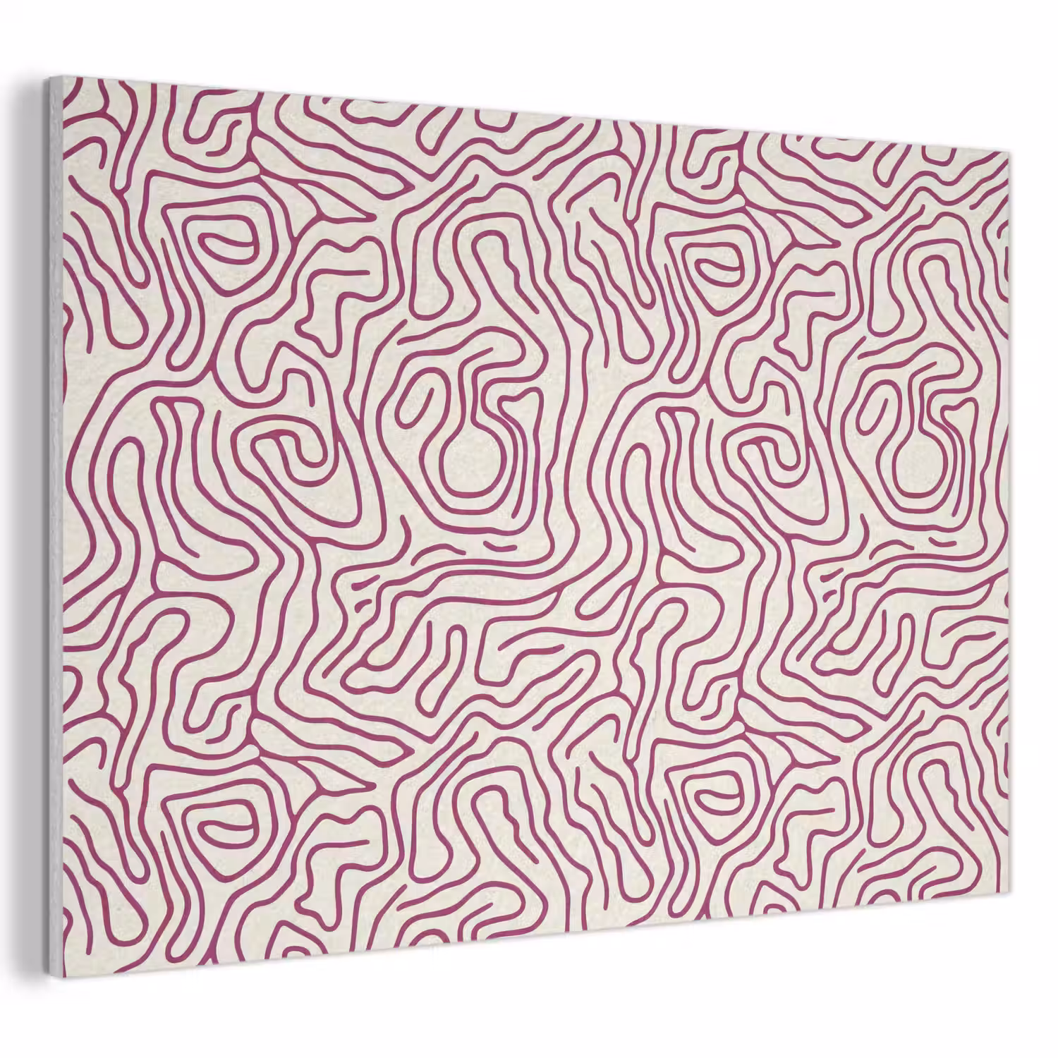 Kronkelende lijn - Magenta - Crème PET vilt klein 837 -3d