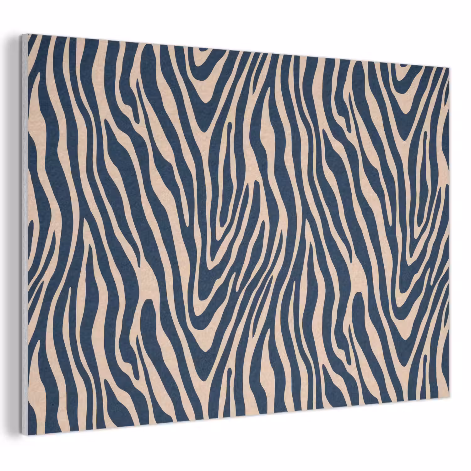 Zebra - Patroon - Blauw - Beige PET vilt klein 837 -3d