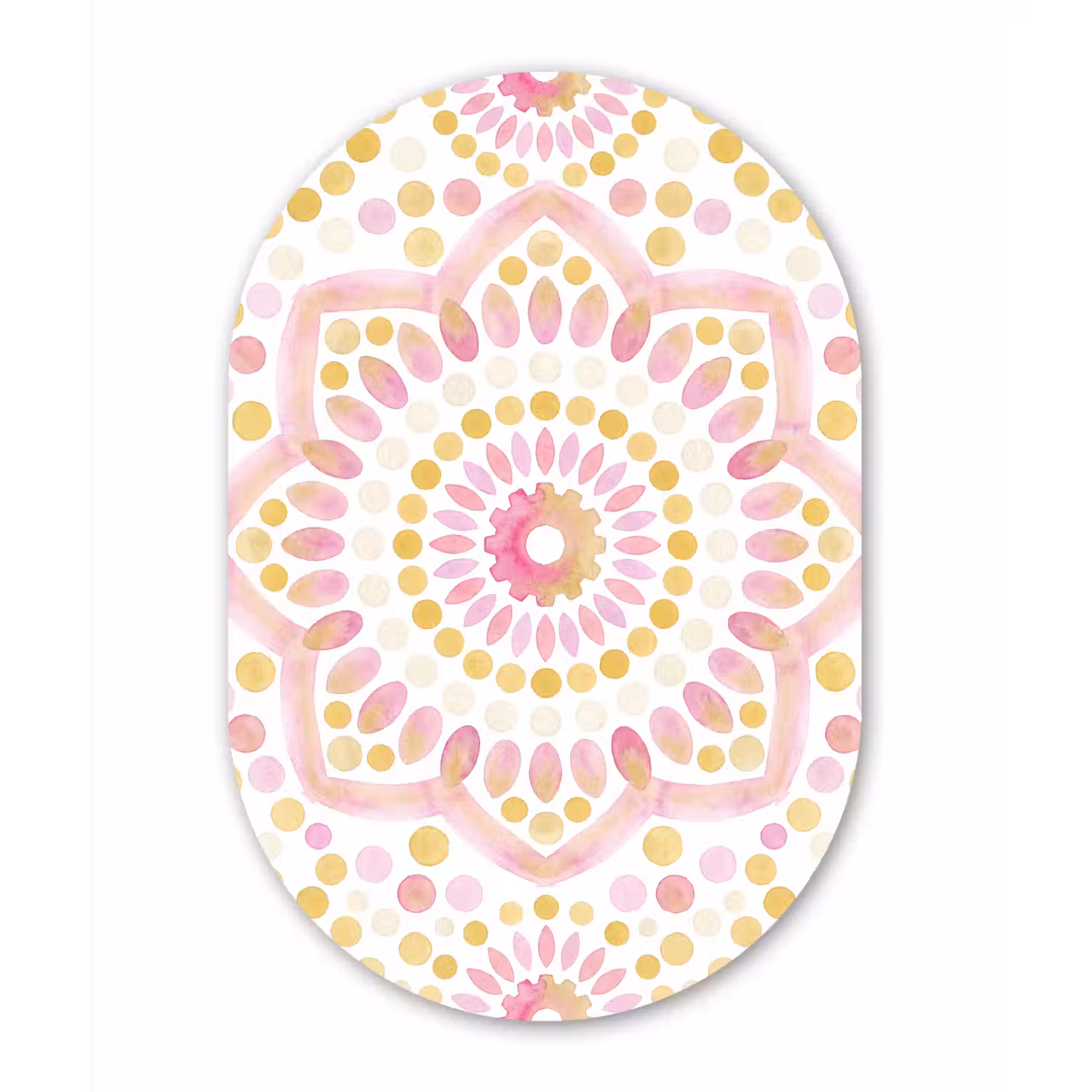 Abstract - Mandala - Kunst - Modern - Roze Wandcirkel Ovaal Aluminium middel -3d