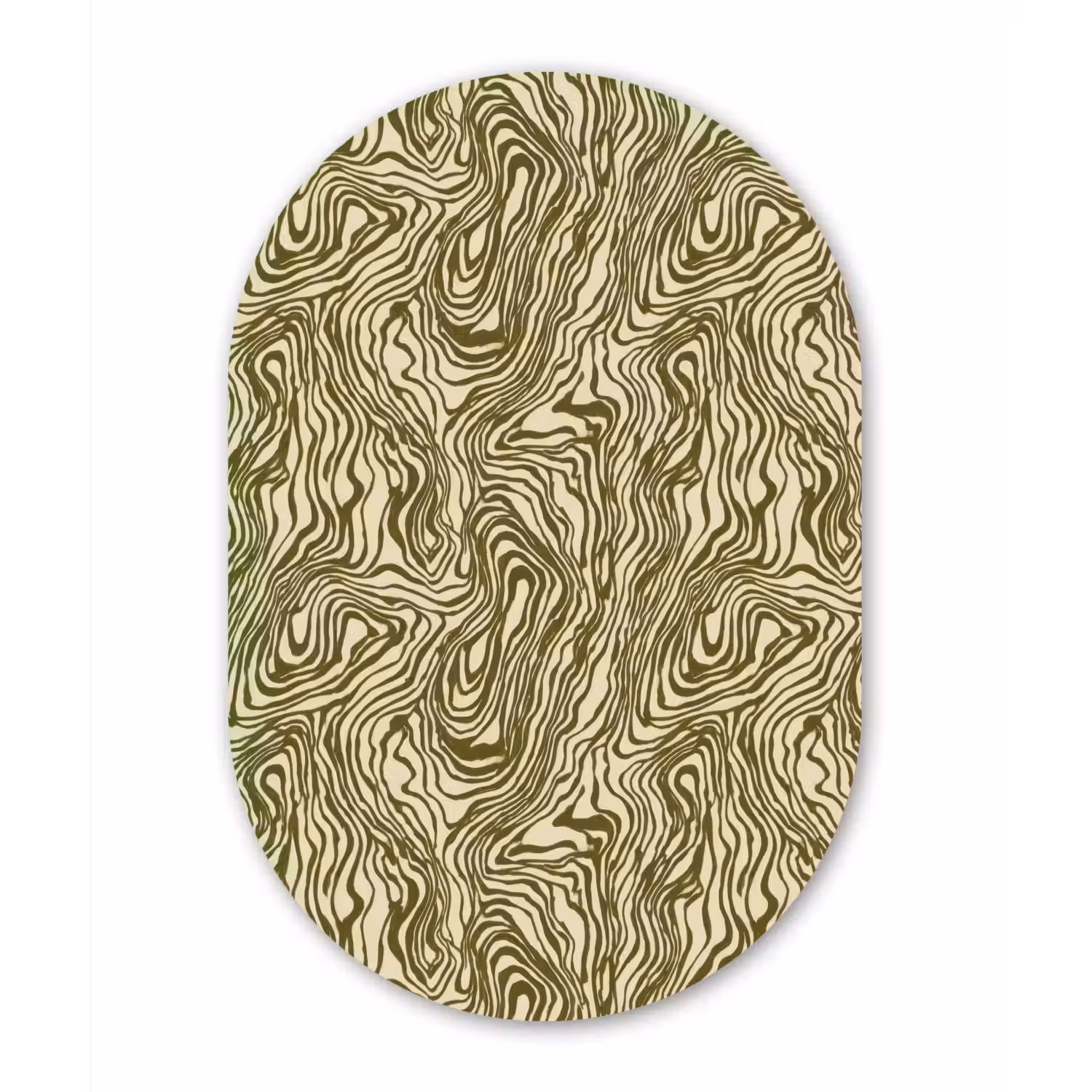 Abstract - Marmer - Groen Wandcirkel Ovaal Aluminium middel 839 -3d