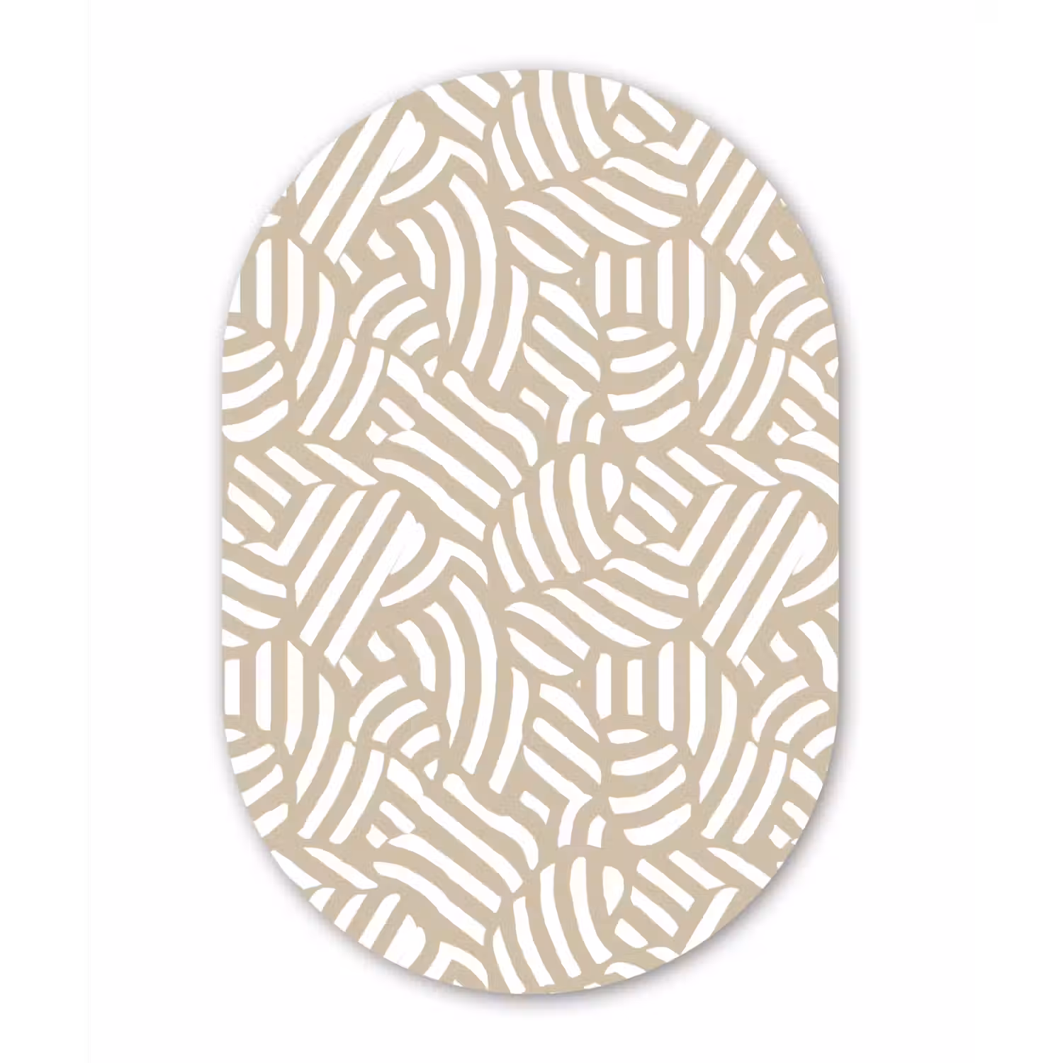 Abstract - Modern - Beige Wandcirkel Ovaal Aluminium middel 839 -3d