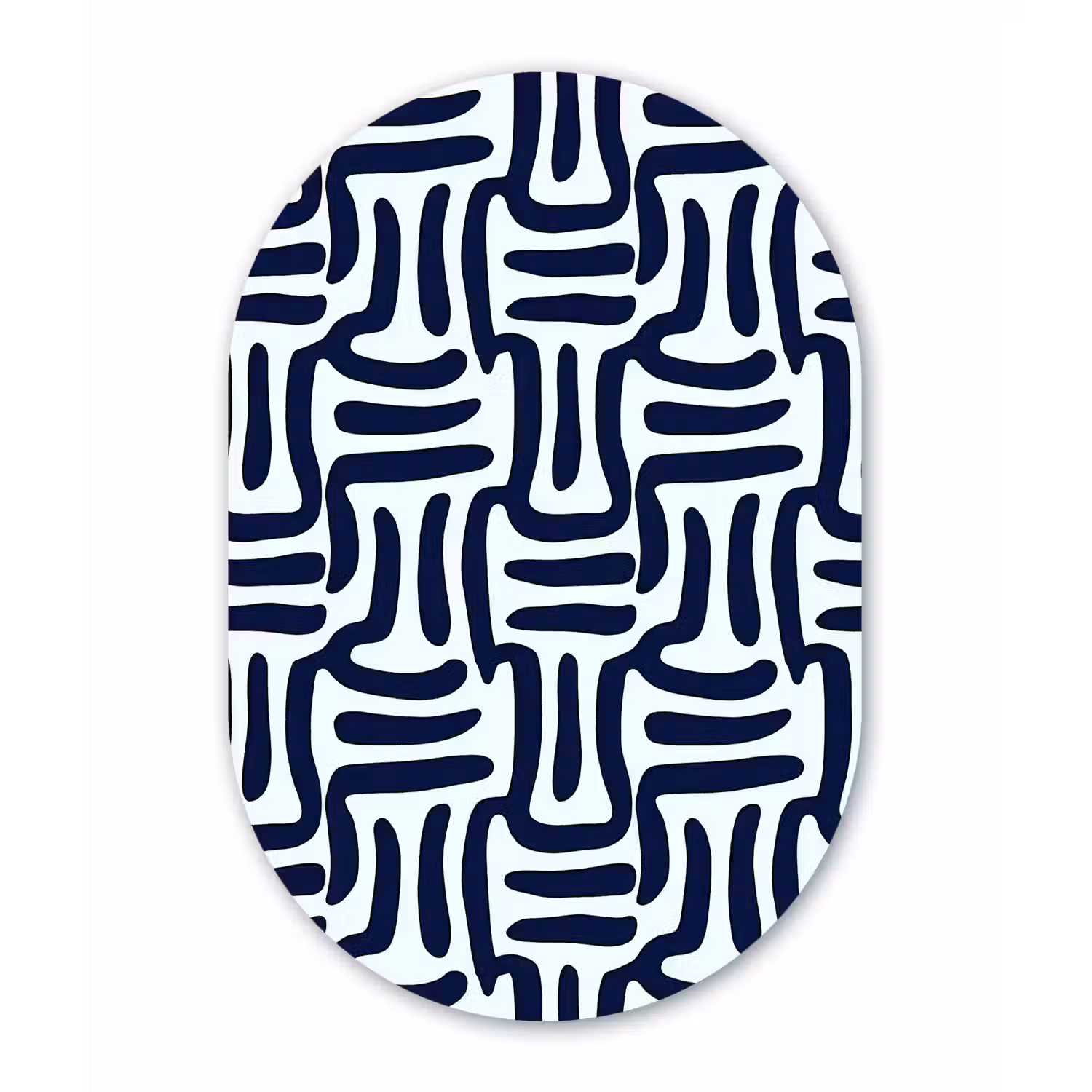 Abstract - Modern - Blauw Wandcirkel Ovaal Aluminium middel 839 -3d