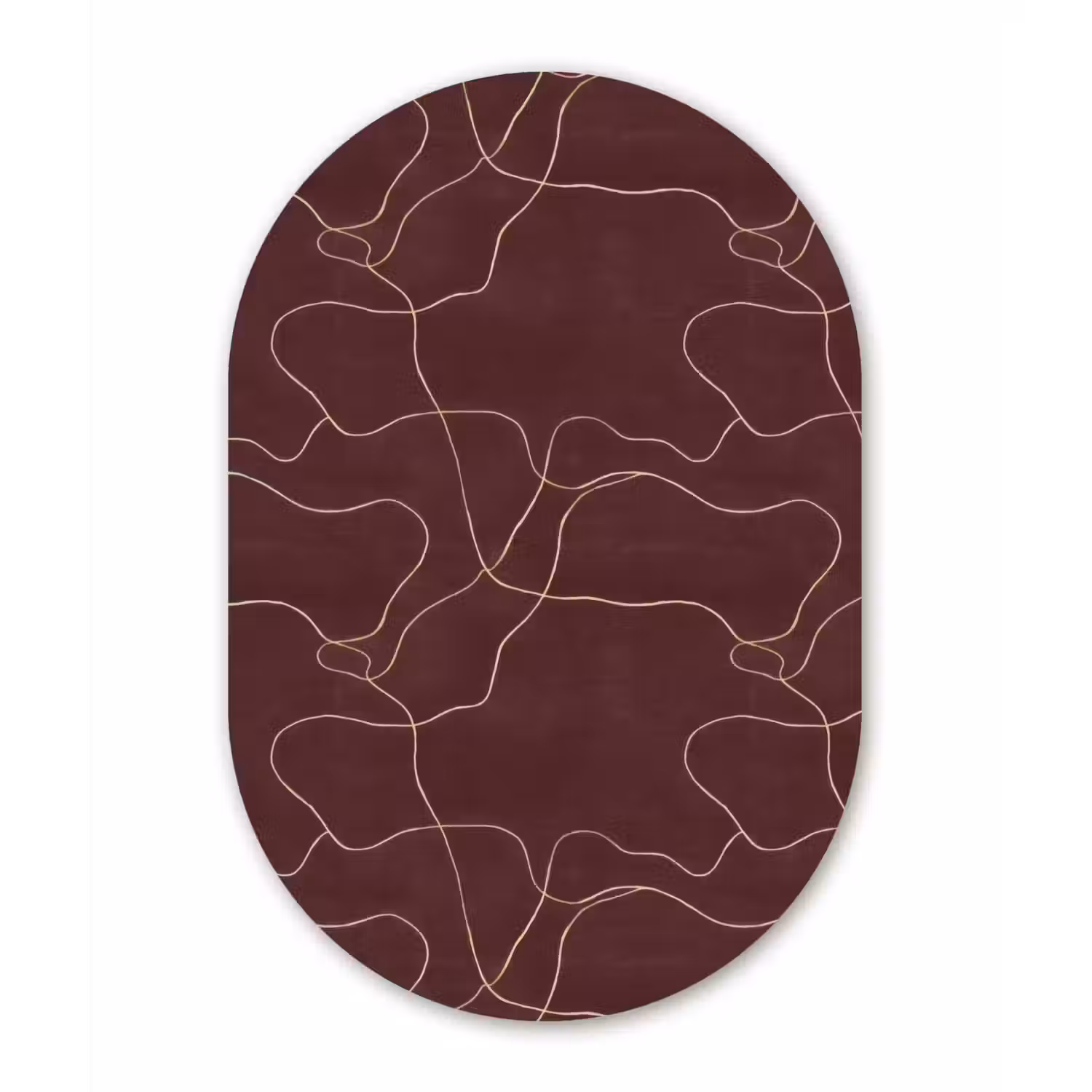 Abstract - Modern - Bruin Wandcirkel Ovaal Aluminium middel 839 -3d