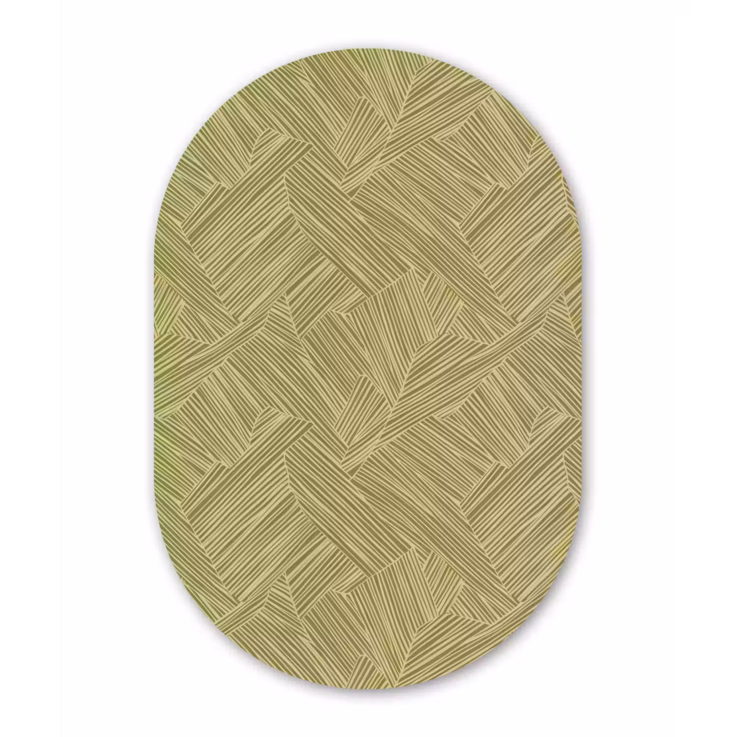 Abstract - Modern - Groen Wandcirkel Ovaal Aluminium middel 839 -3d