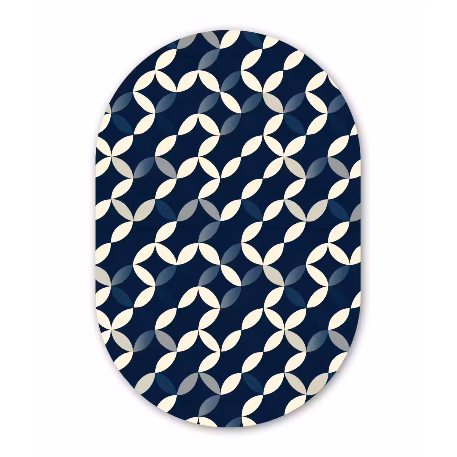 Abstract - Patroon - Blauw Wandcirkel Ovaal Aluminium middel 839 -3d