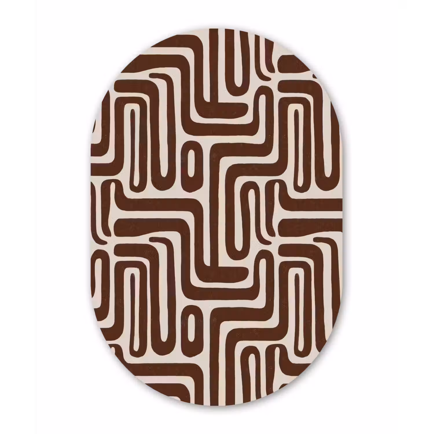 Abstract - Patroon - Bruin Wandcirkel Ovaal Aluminium middel 839 -3d