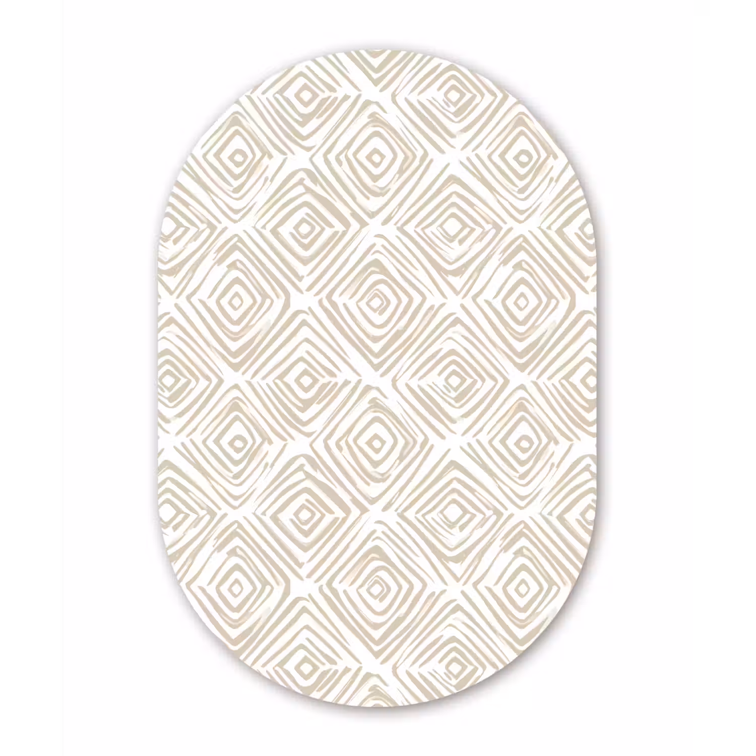 Abstract - Ruit - Beige Wandcirkel Ovaal Aluminium middel 839 -3d